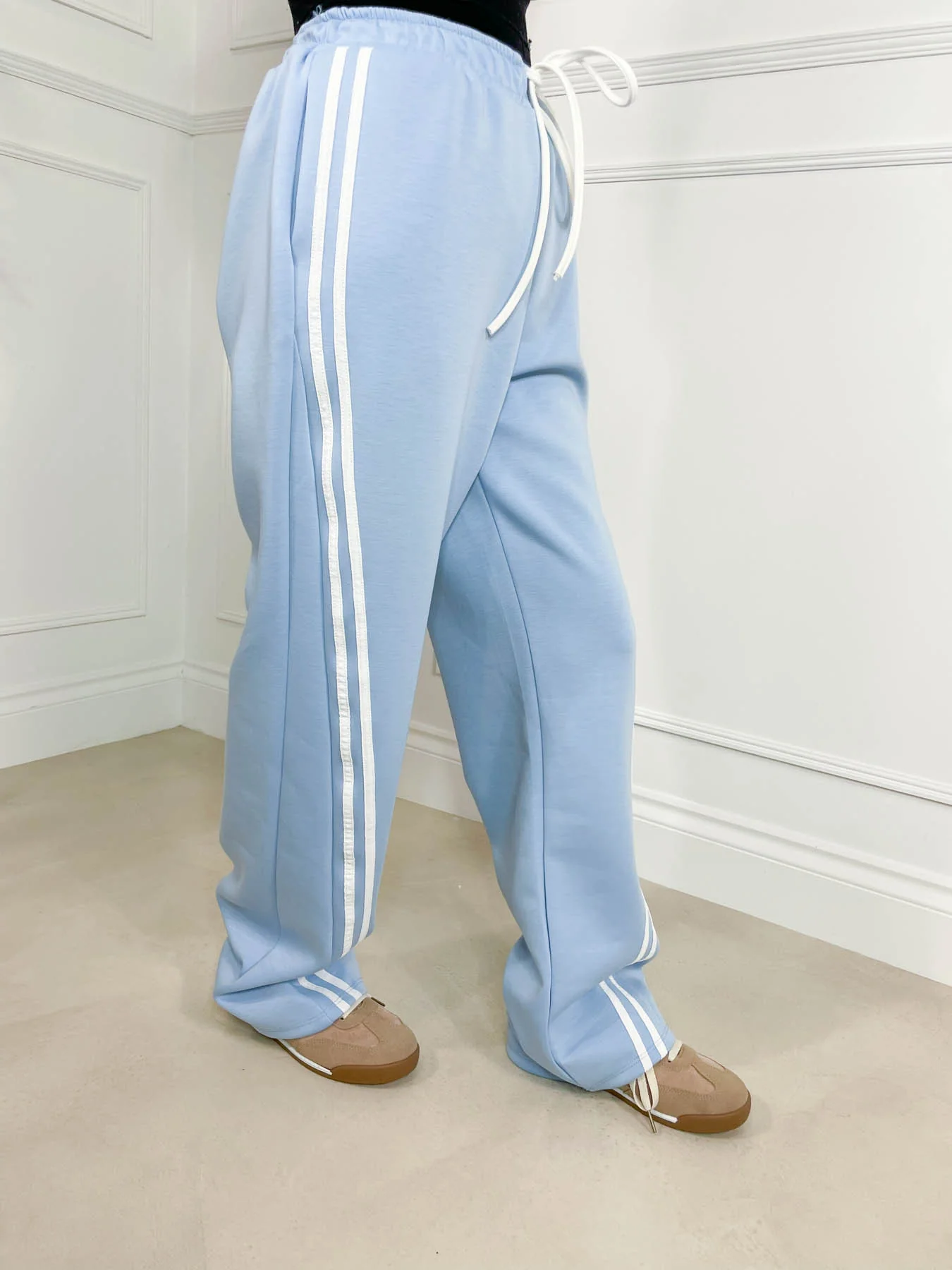 Anya Stripe Jogger - Baby Blue - Image 2