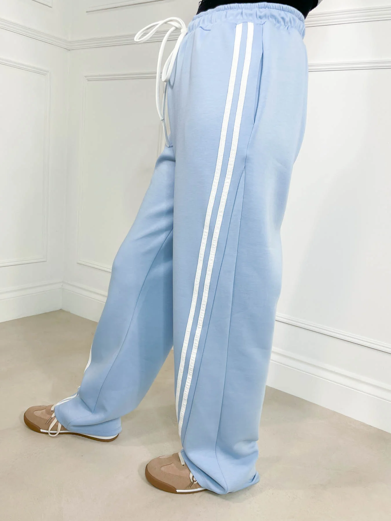 Anya Stripe Jogger - Baby Blue - Image 3