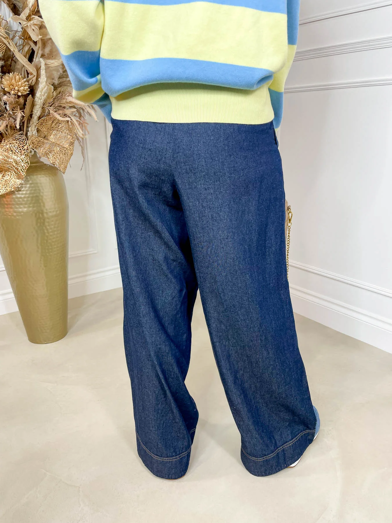 Archer Wide Leg Trouser - Dark Denim - Image 5