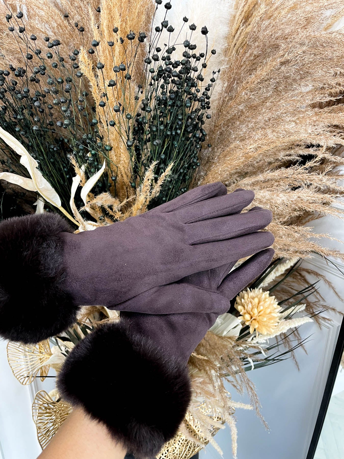 Ava Gloves -Brown - Image 3