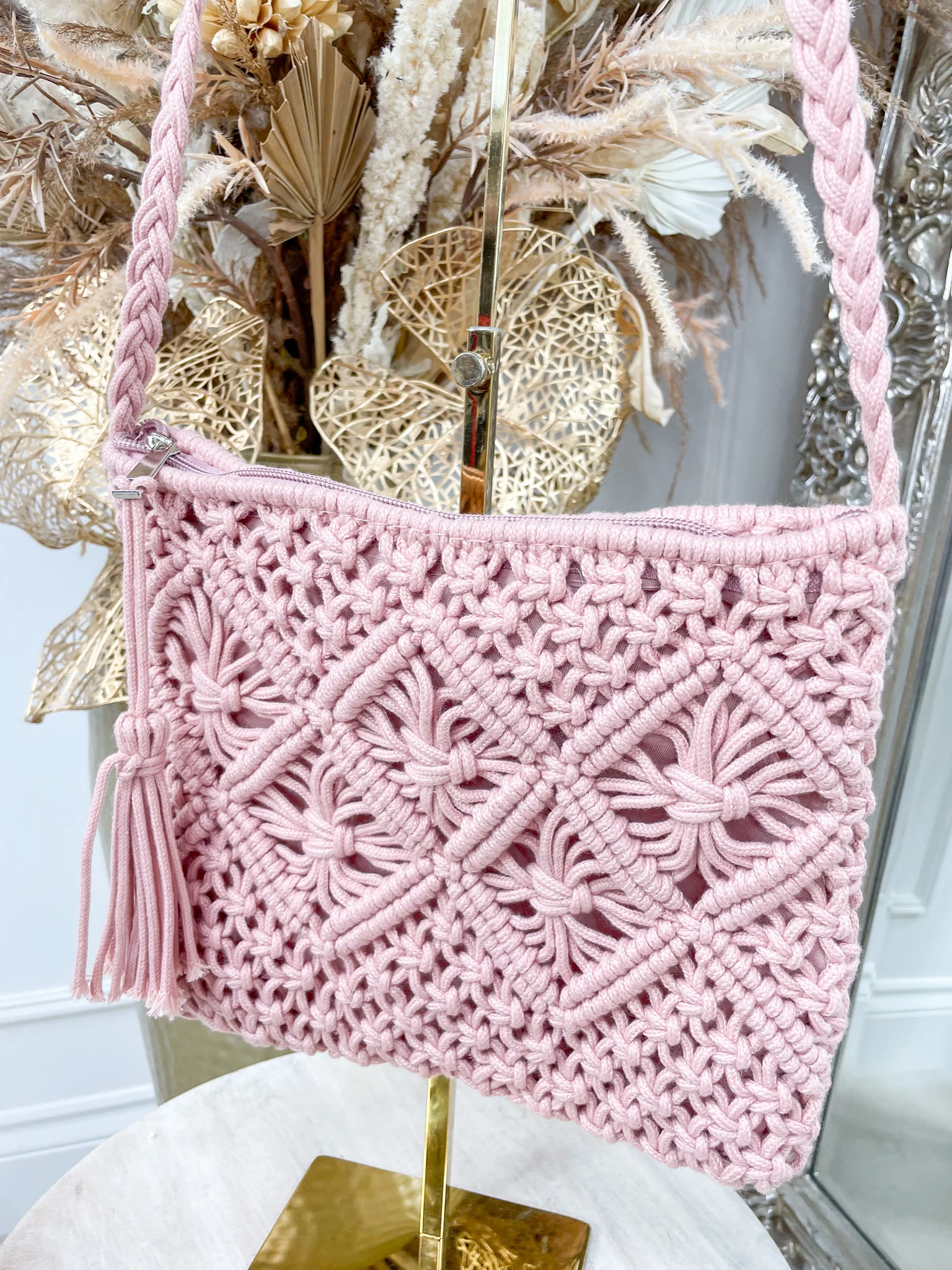 Calista Crochet Bag - Pink - Image 4