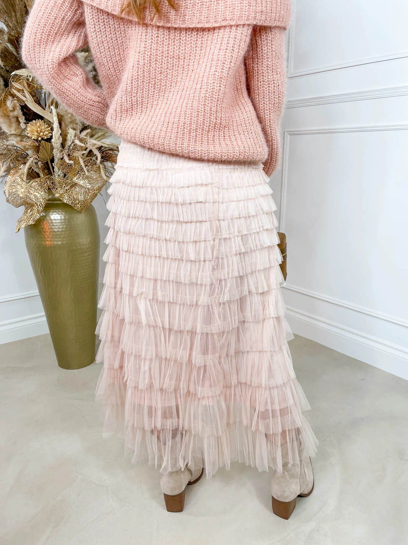 Camellia Midi Skirt - Blush - Image 5