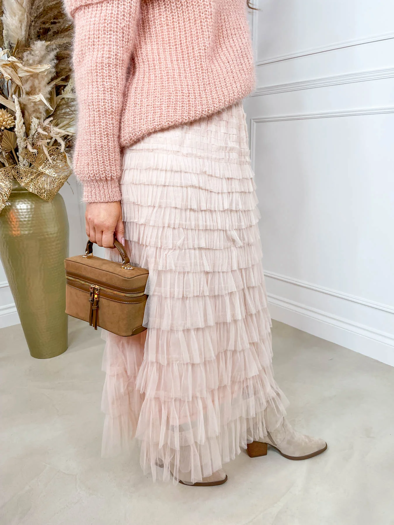 Camellia Midi Skirt - Blush - Image 6