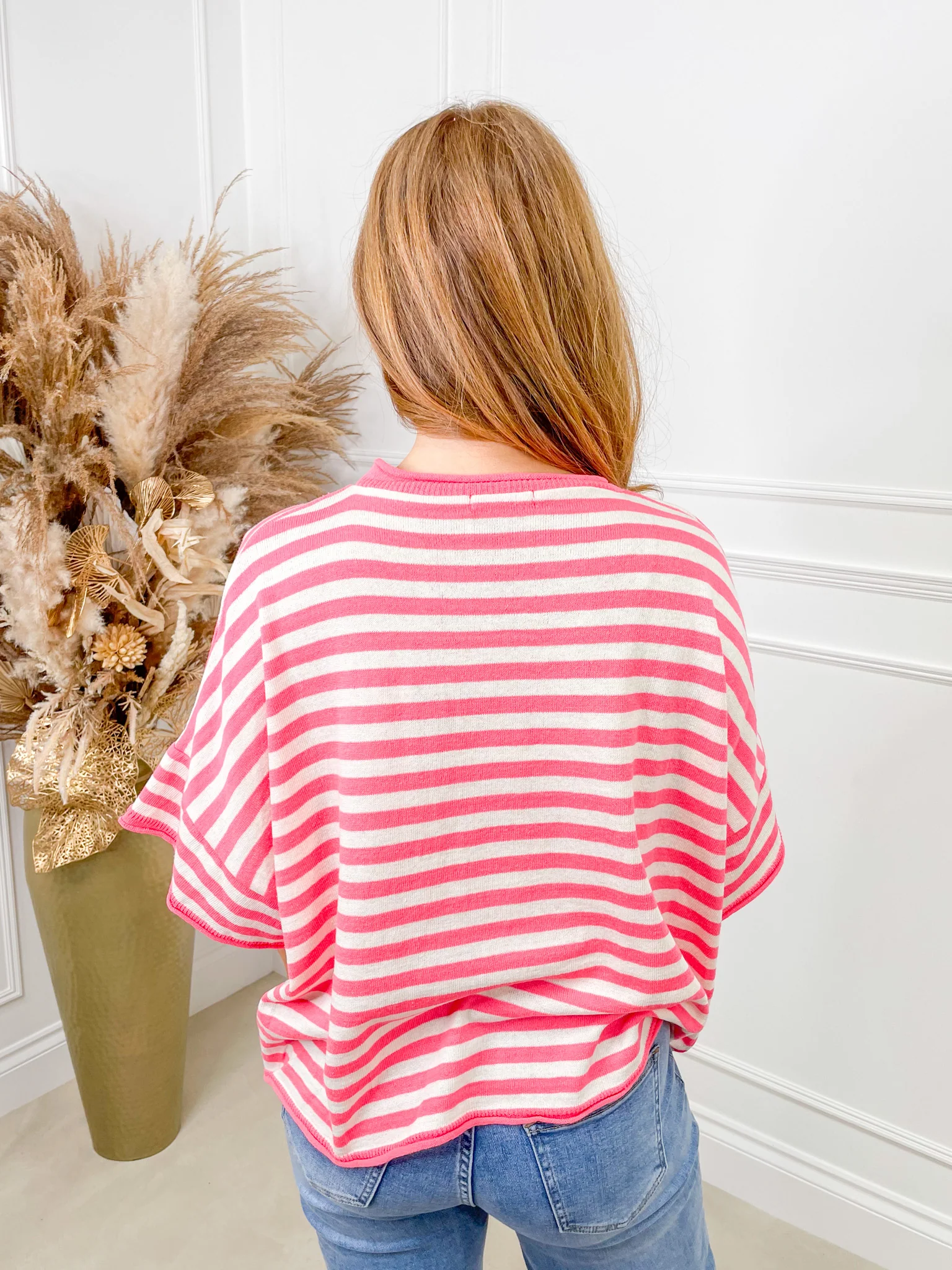 Carla Stripe Knit Top - Pink - Image 5