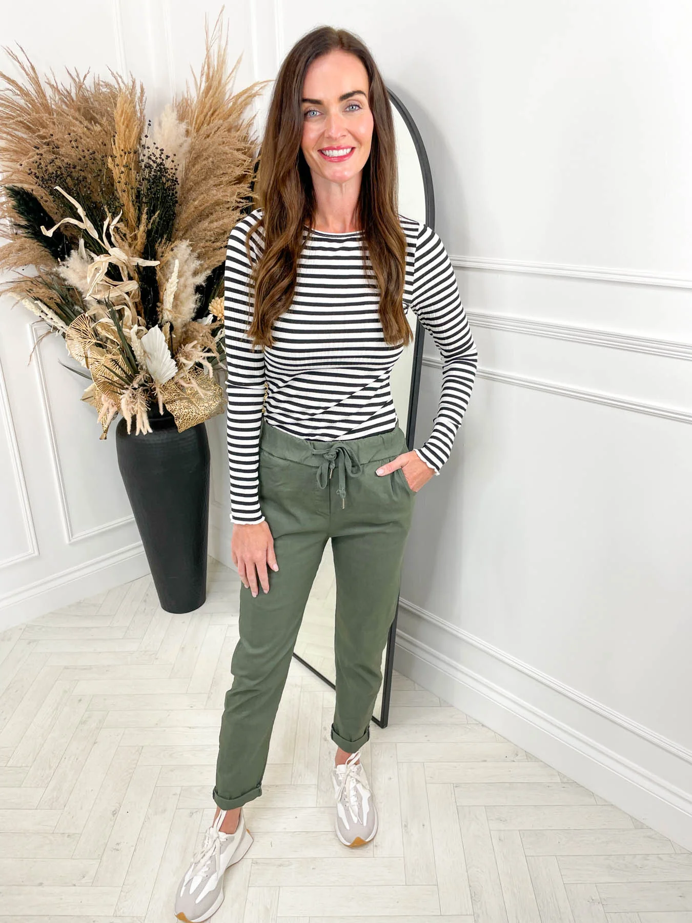 Cella Stripe Top- Black - Image 2