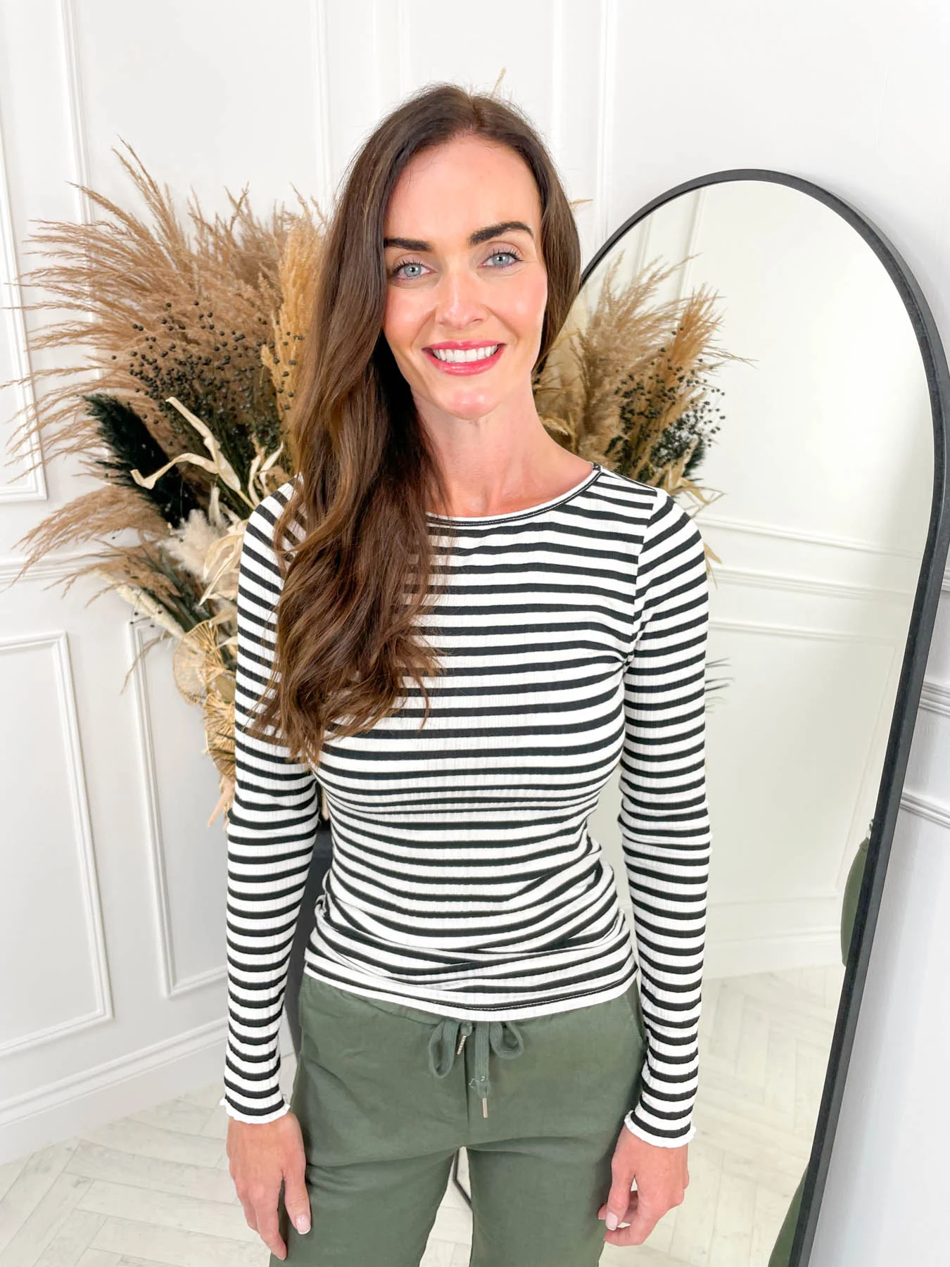 Cella Stripe Top- Black - Image 5
