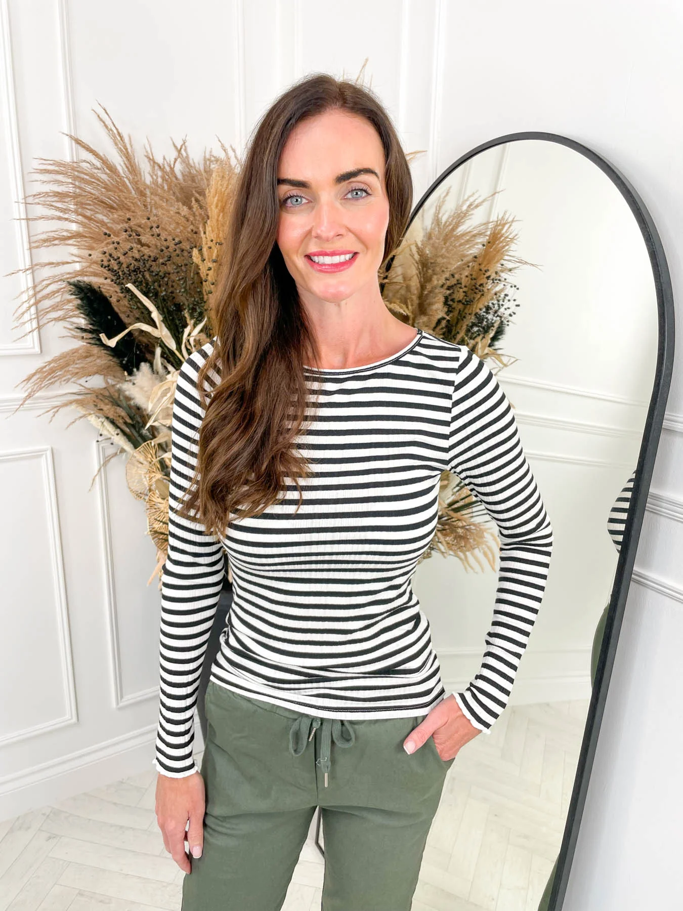 Cella Stripe Top- Black - Image 6