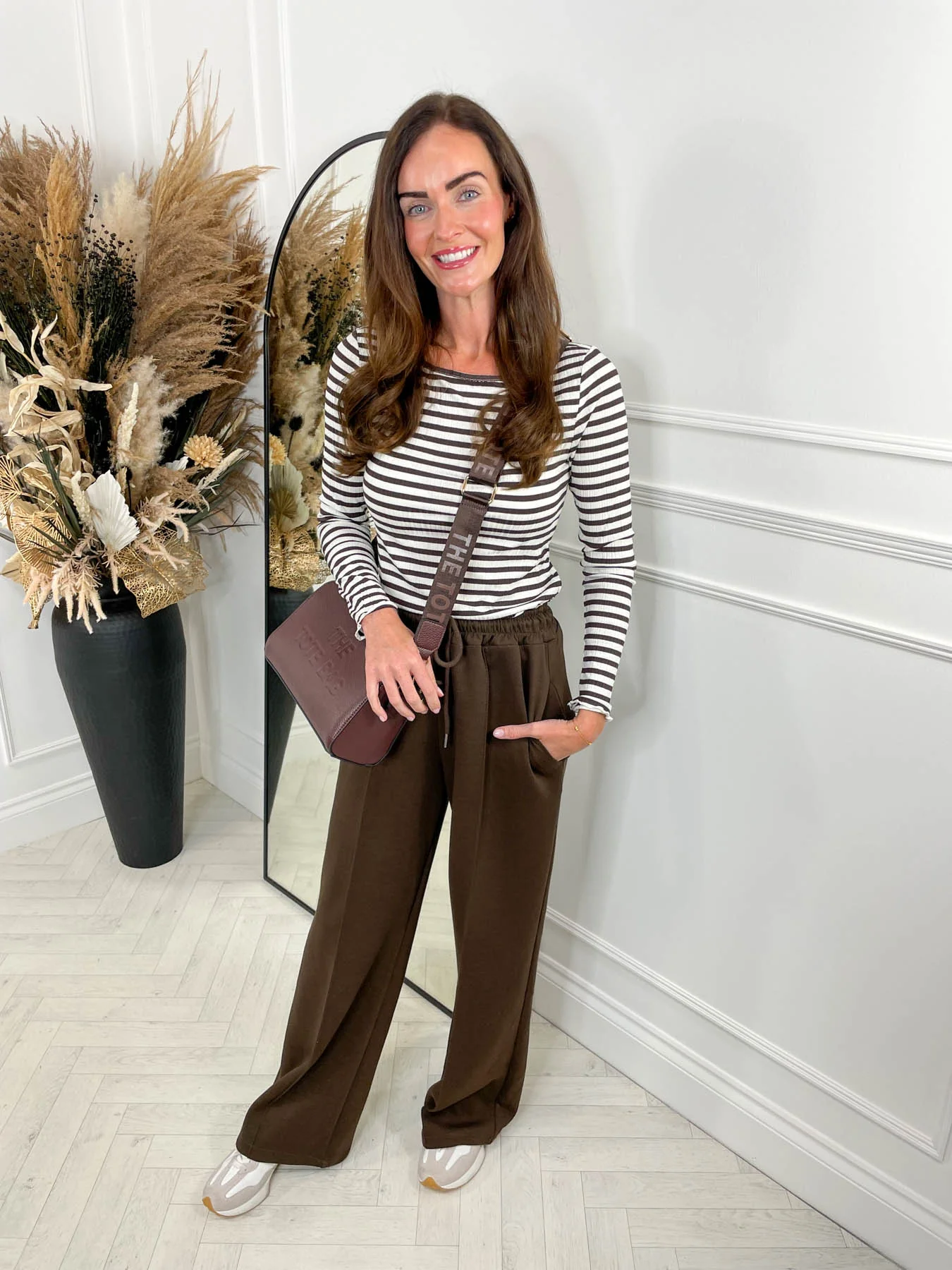 Cella Stripe Top - Brown - Image 3