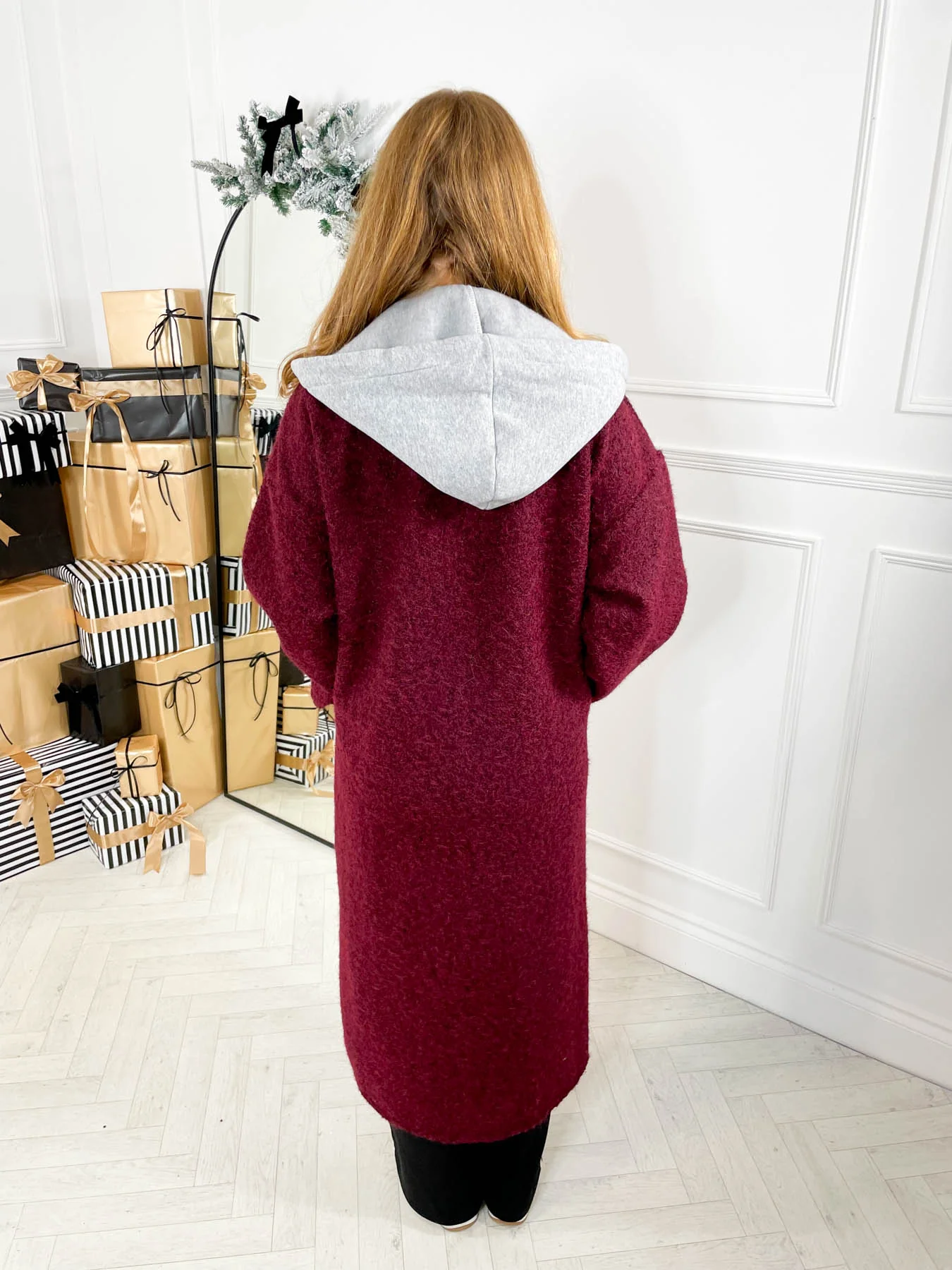 City Break Woolly Coat - Burgundy - Image 4