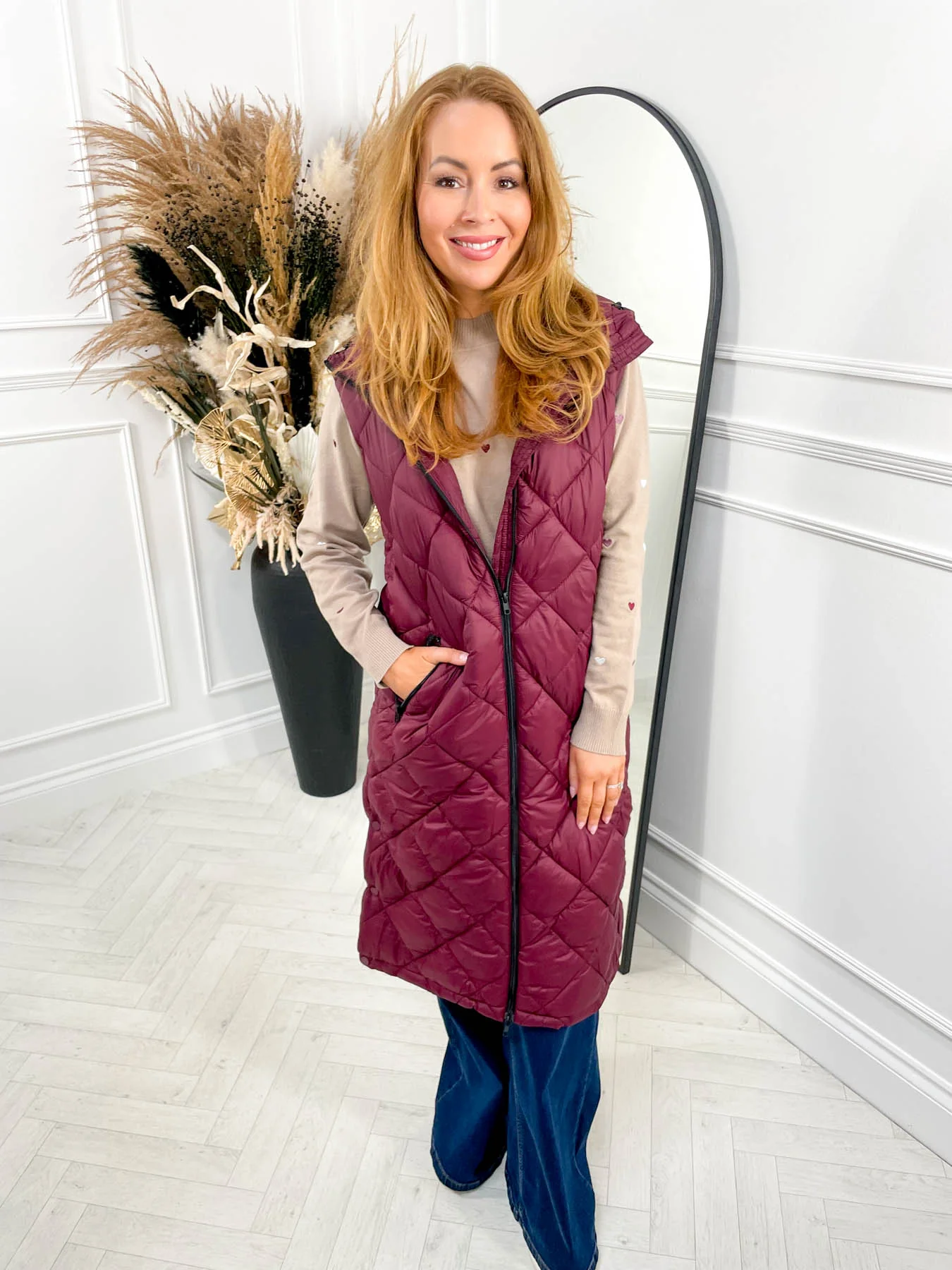 Coffee Run Gilet - Burgundy - Image 2