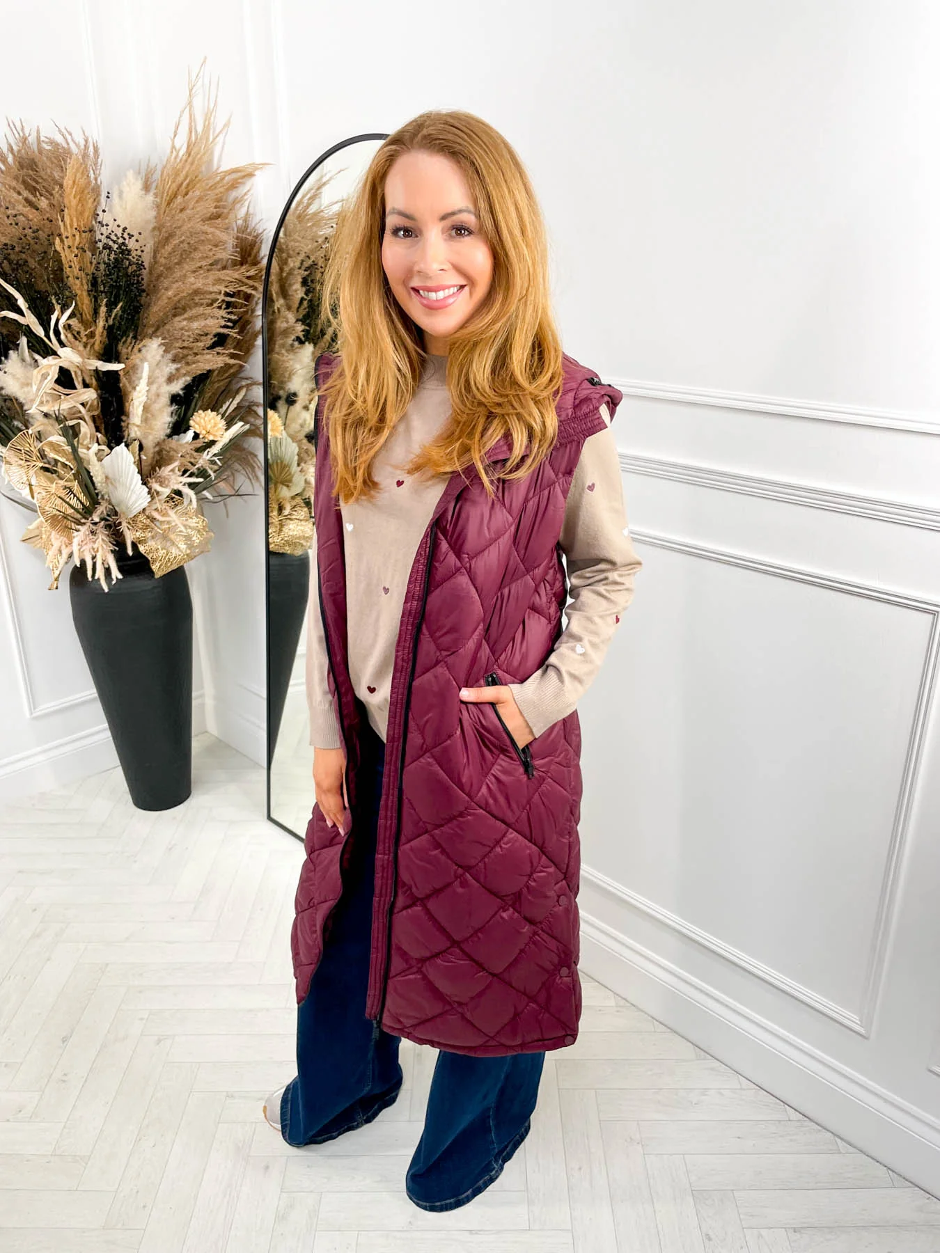 Coffee Run Gilet - Burgundy - Image 3