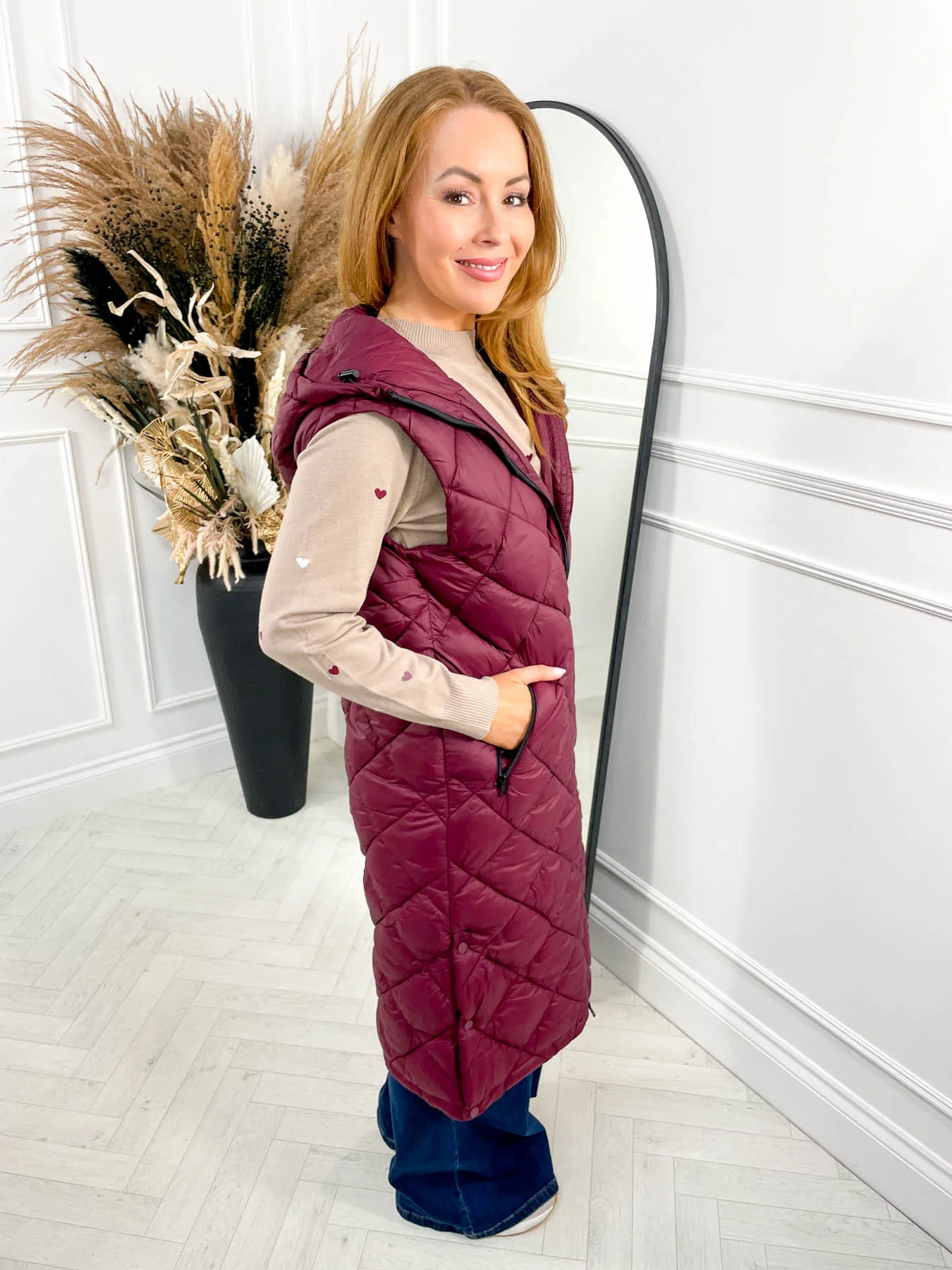 Coffee Run Gilet - Burgundy - Image 8