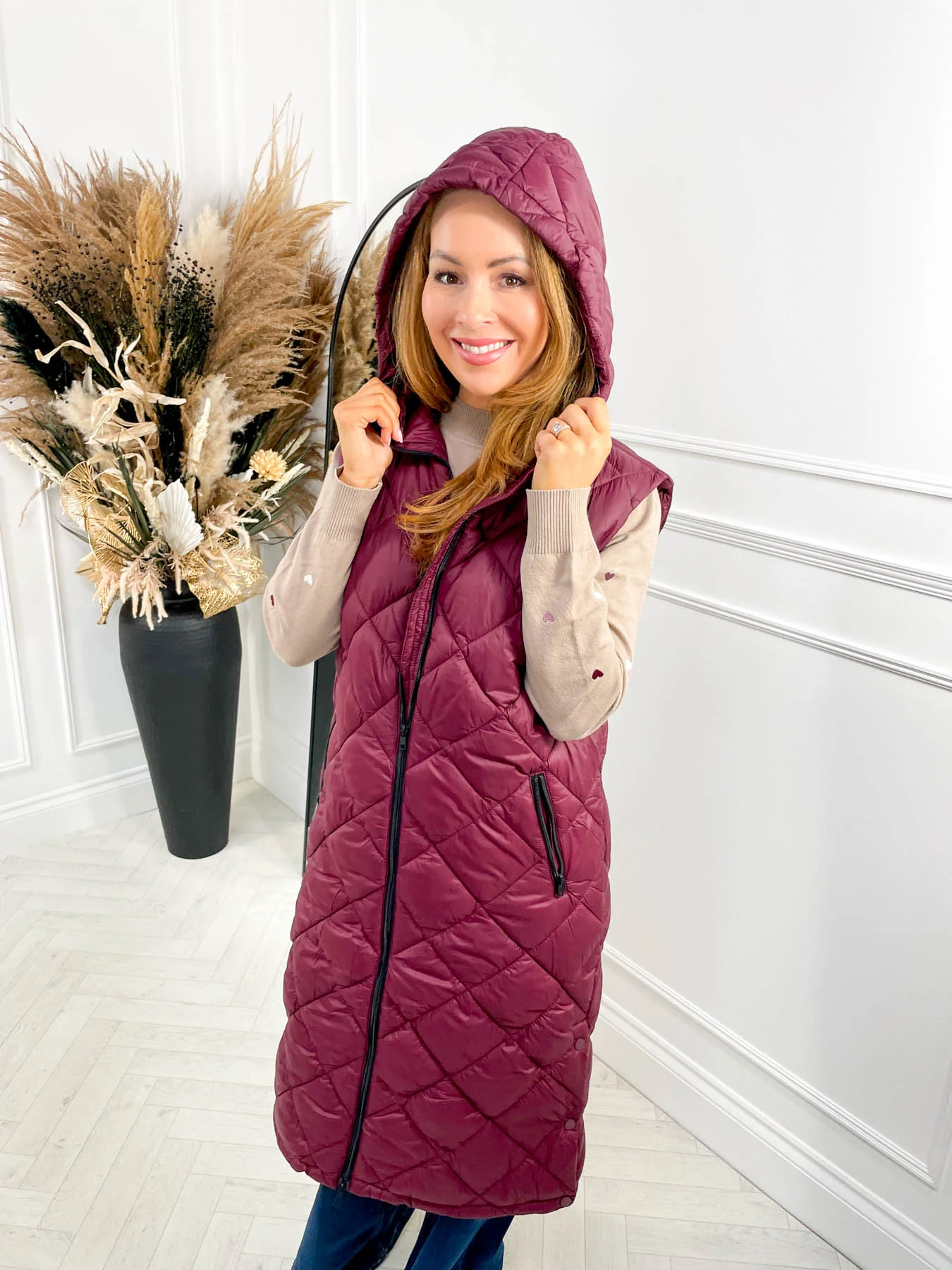 Coffee Run Gilet - Burgundy - Image 9