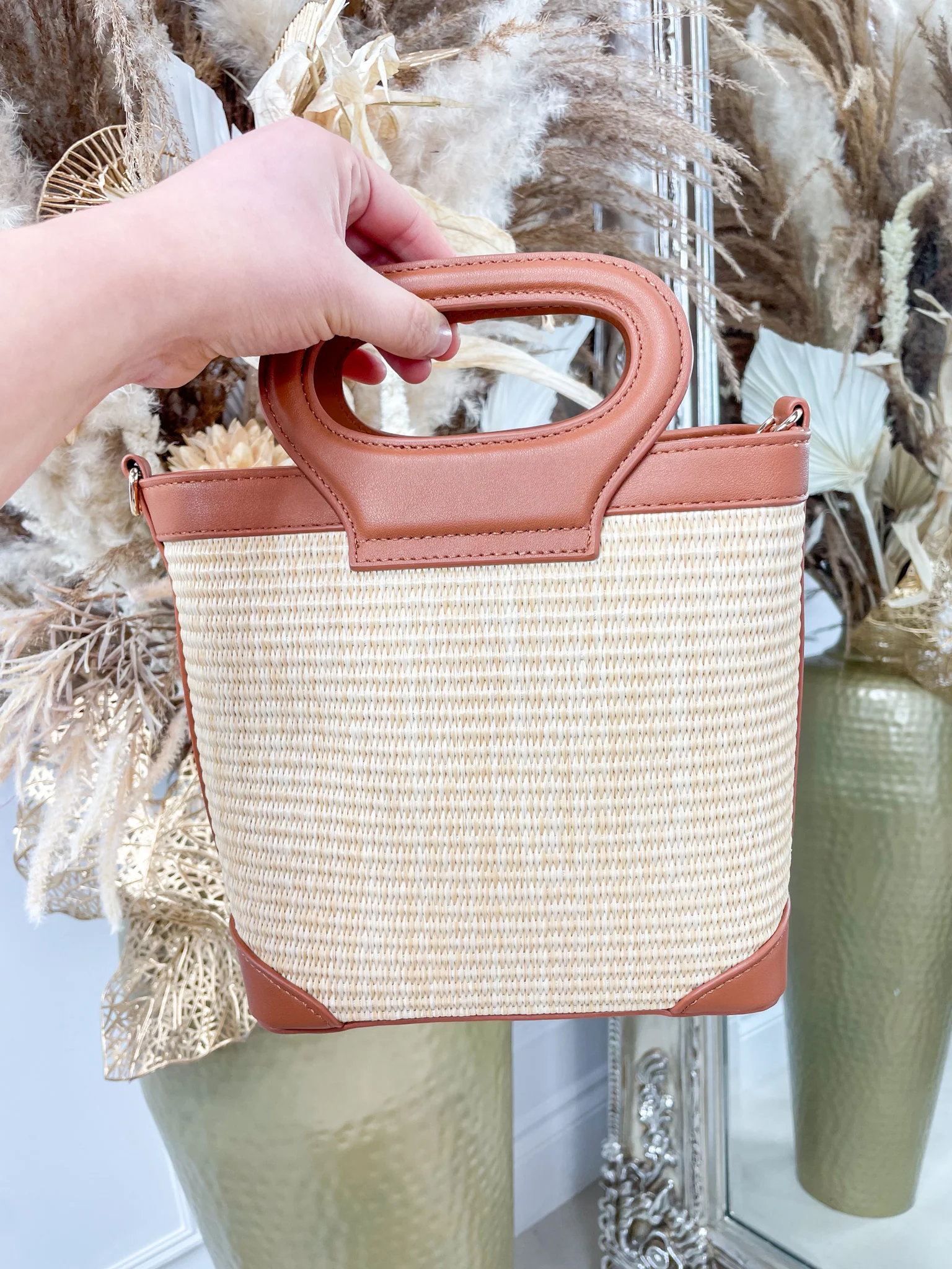 Cotty Woven Bag - Tan - Image 2