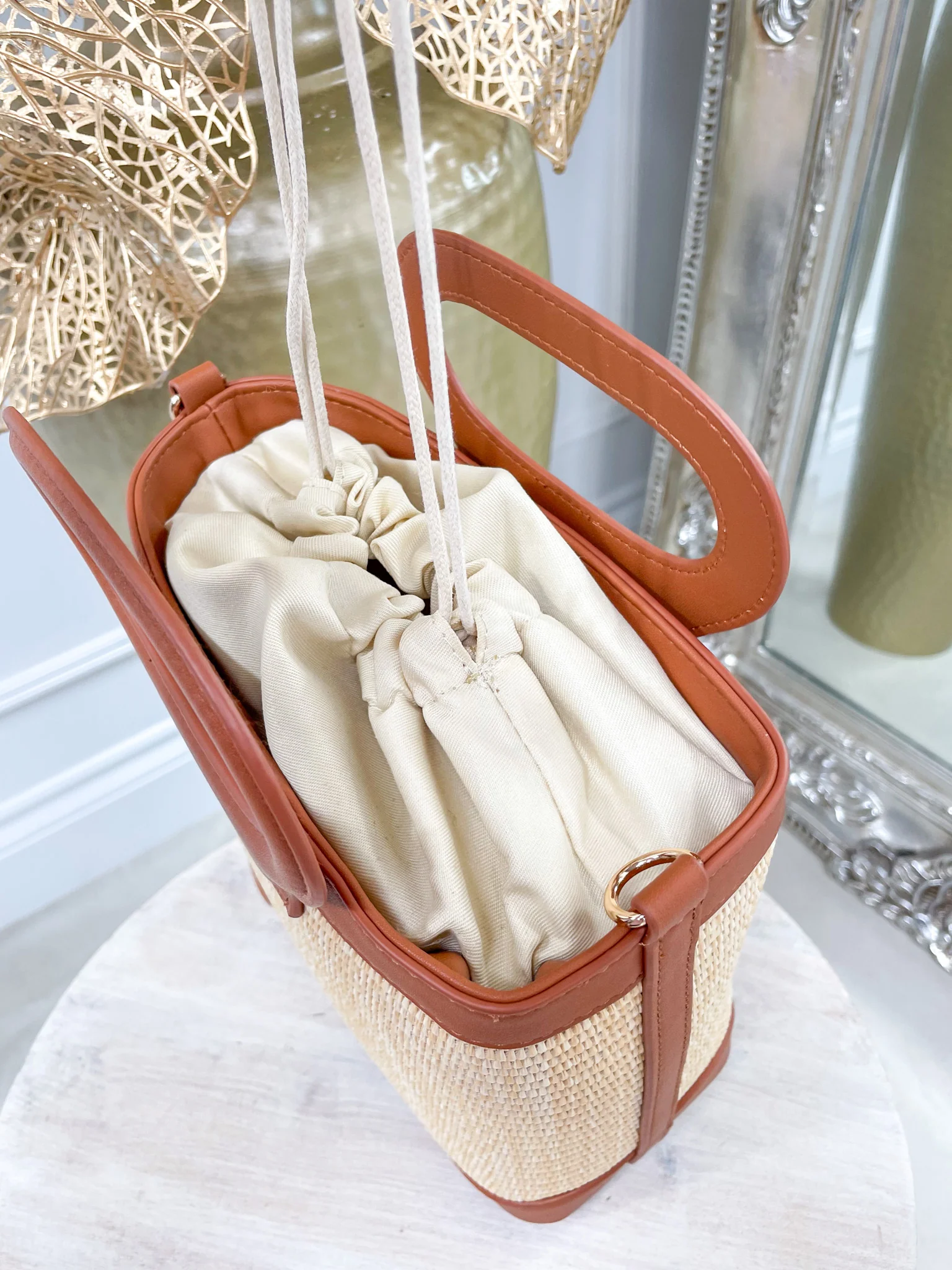 Cotty Woven Bag - Tan - Image 3
