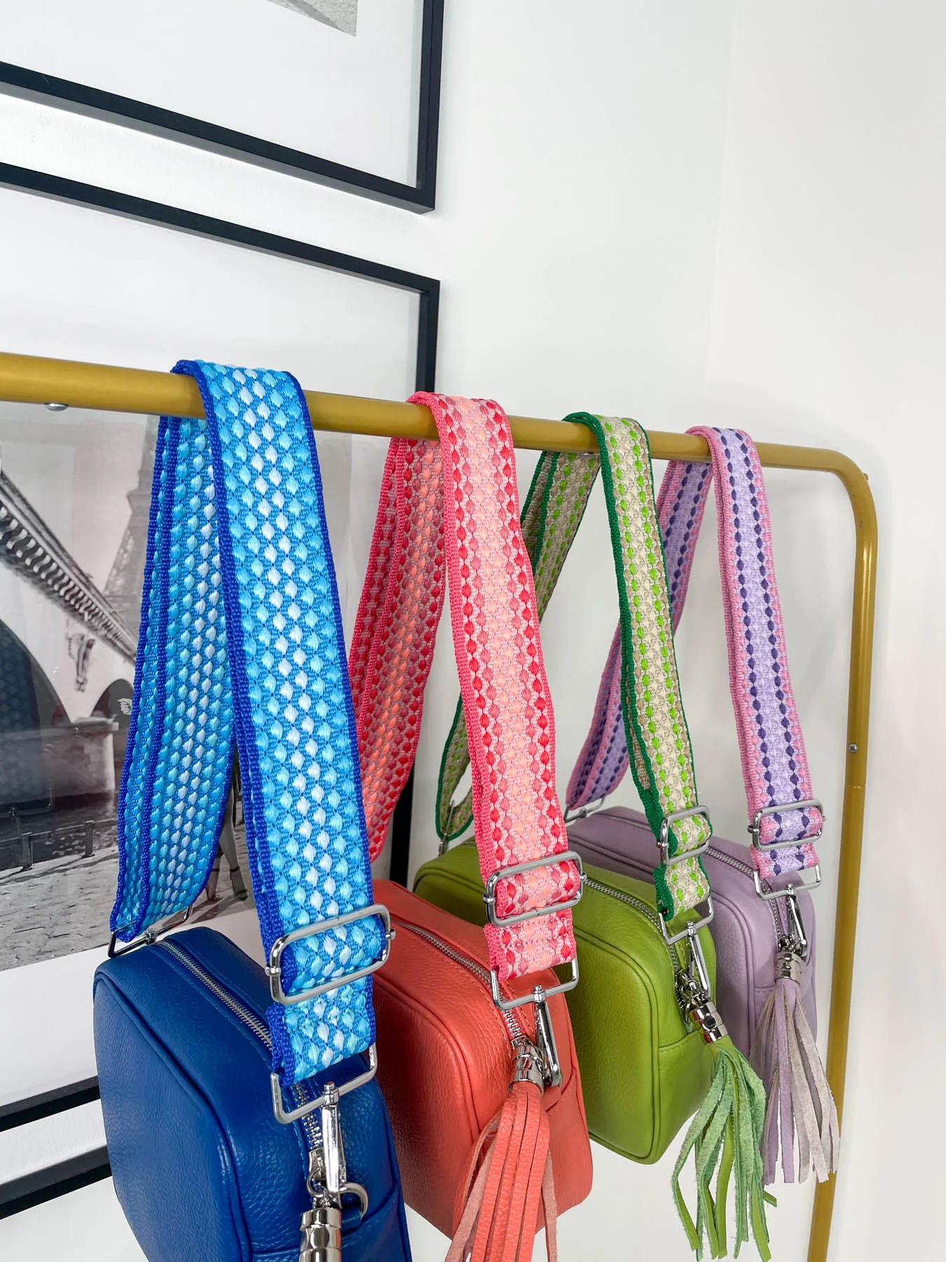 Diamond Mix & Match Bag Strap Silver Hardware - 5 Colours - Image 2
