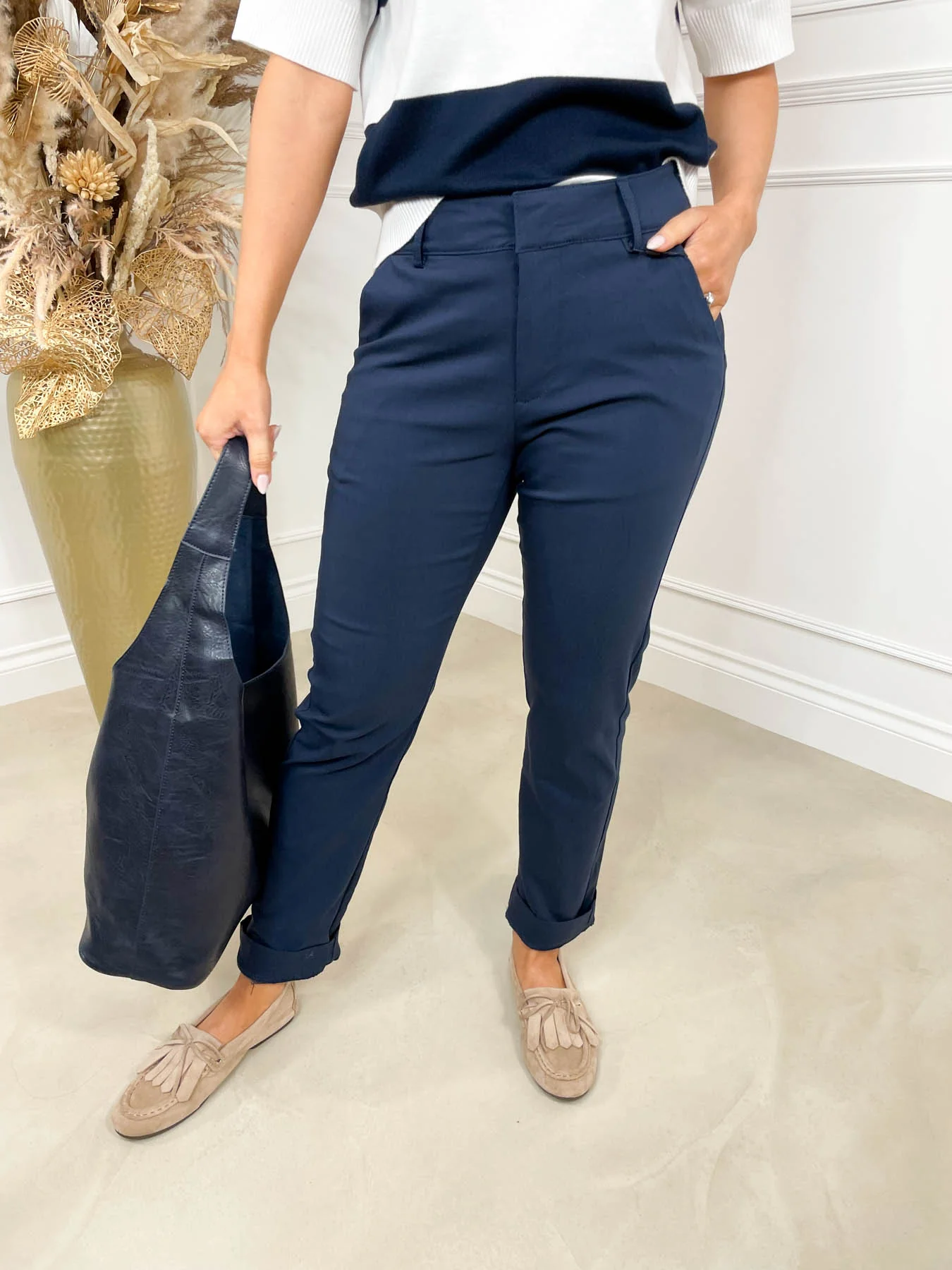 Dixi Straight Leg Trousers - Navy - Image 2