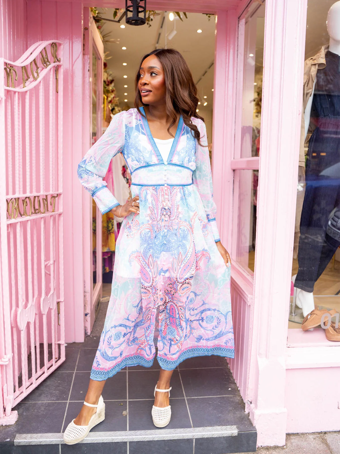 Elowen Dress - Blue Paisley