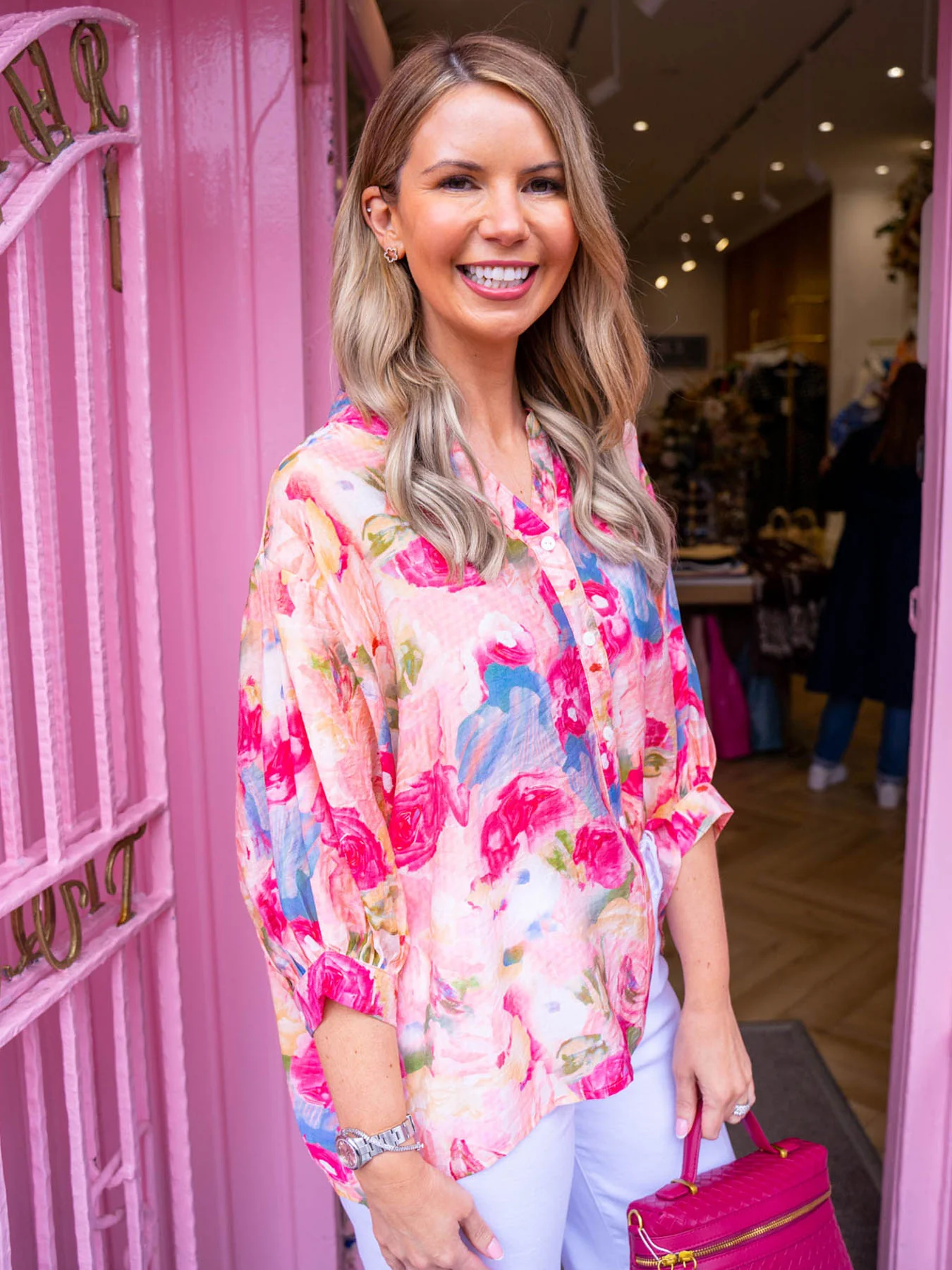 Elsie Blouse - Pink Floral - Image 4