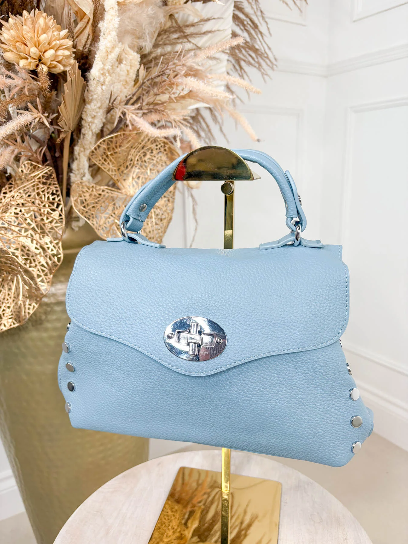 Harper Studded Bag - Blue