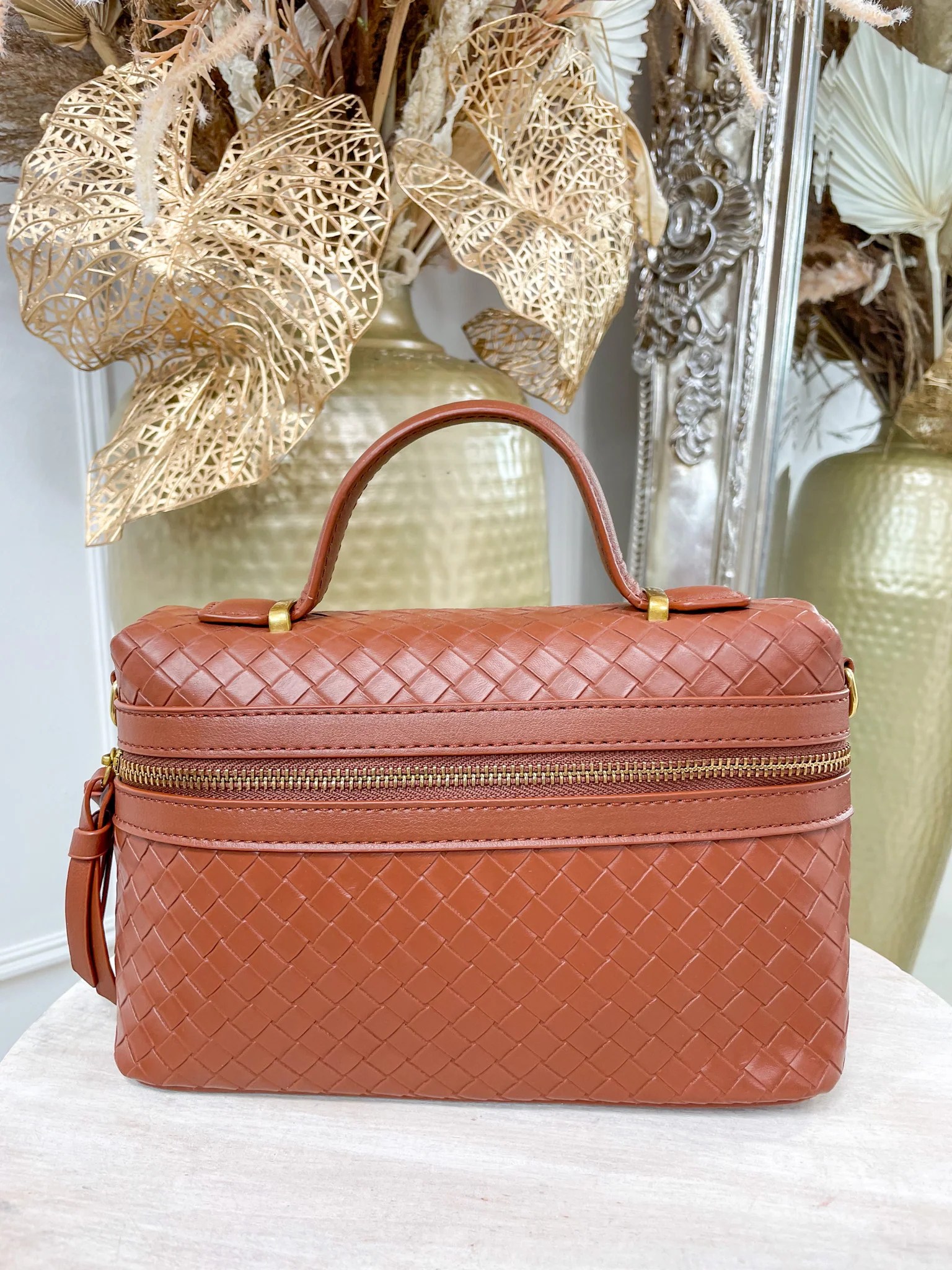 Jade Woven Bag - Tan