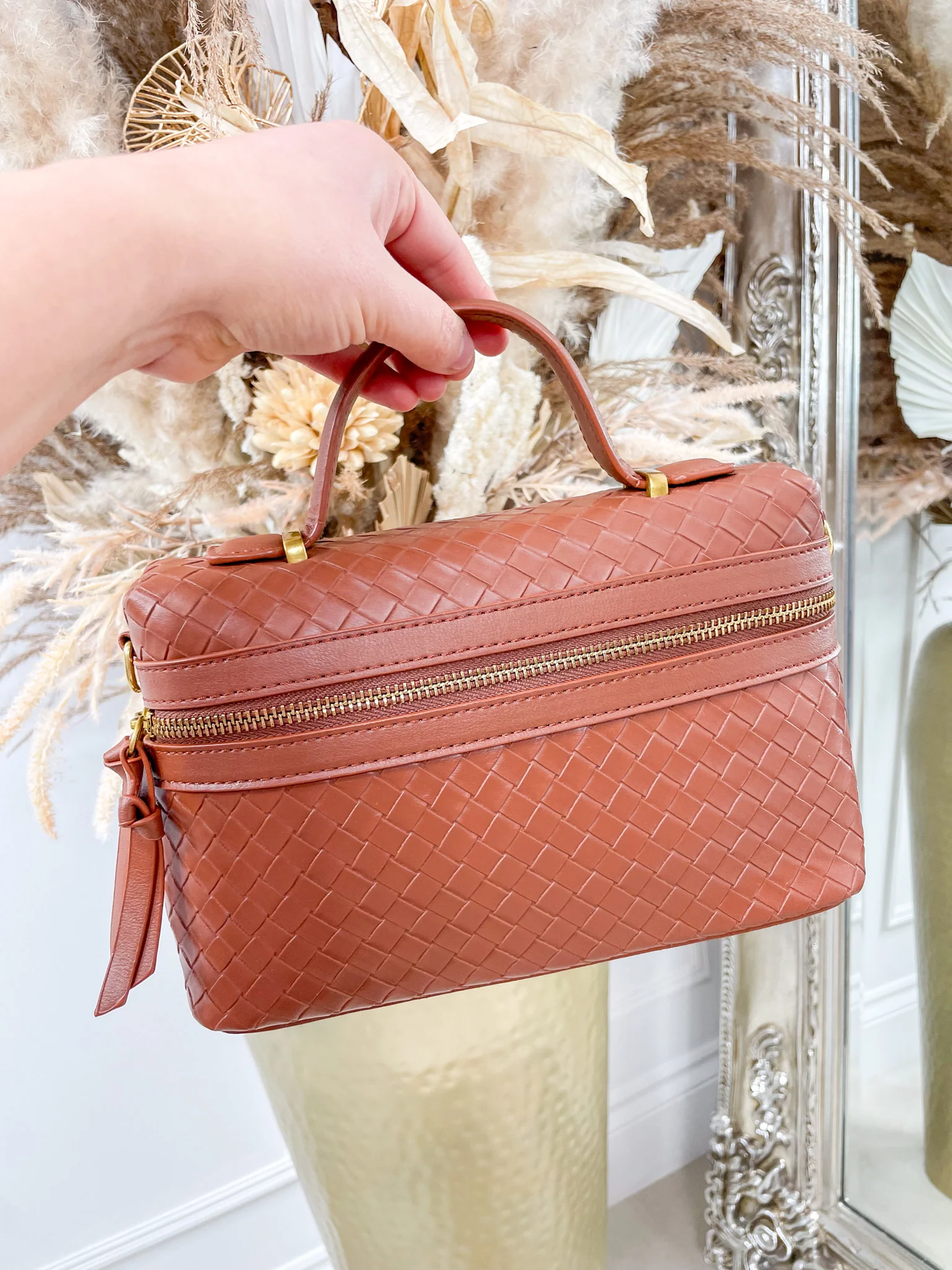Jade Woven Bag - Tan - Image 2