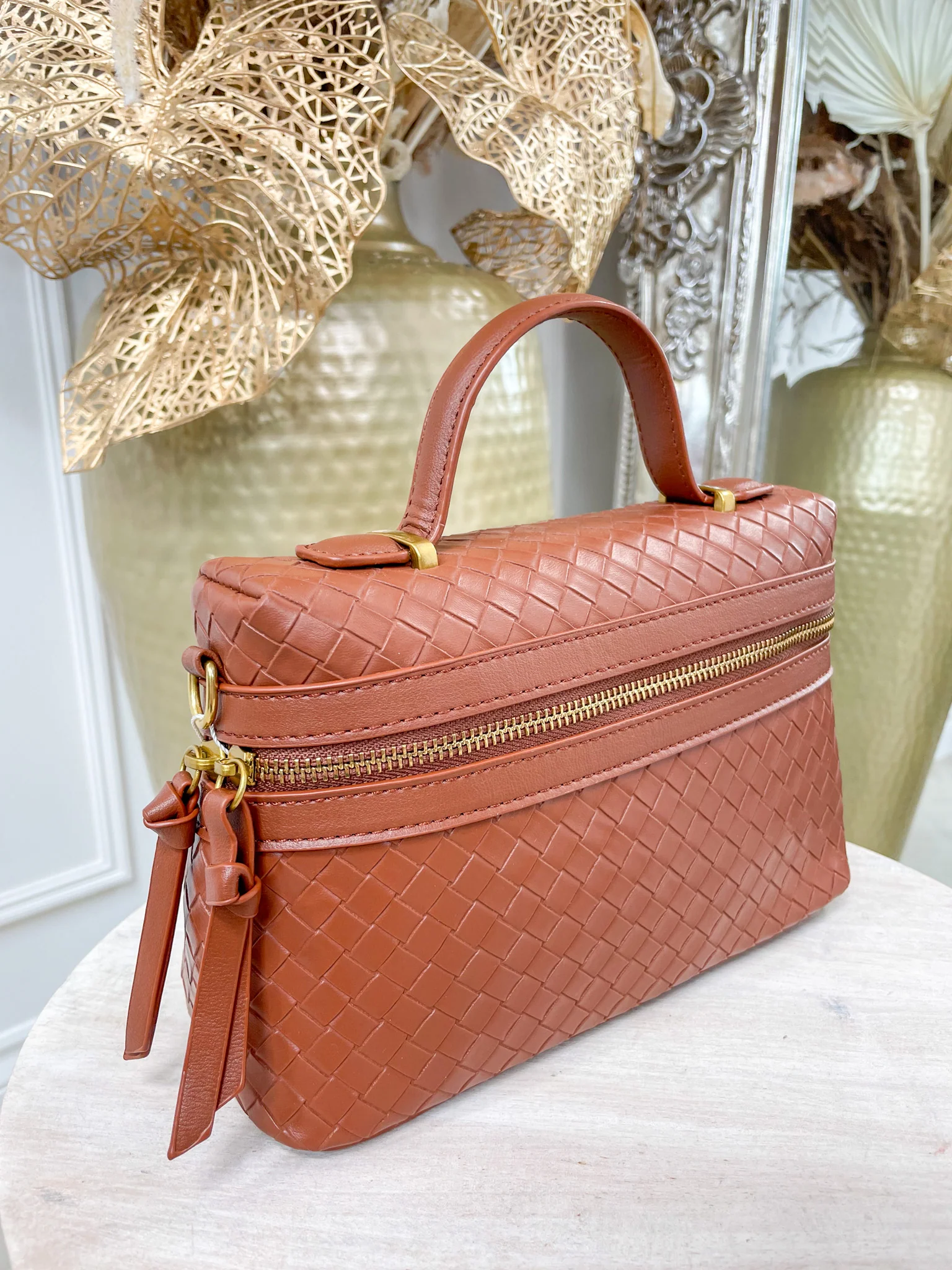 Jade Woven Bag - Tan - Image 3