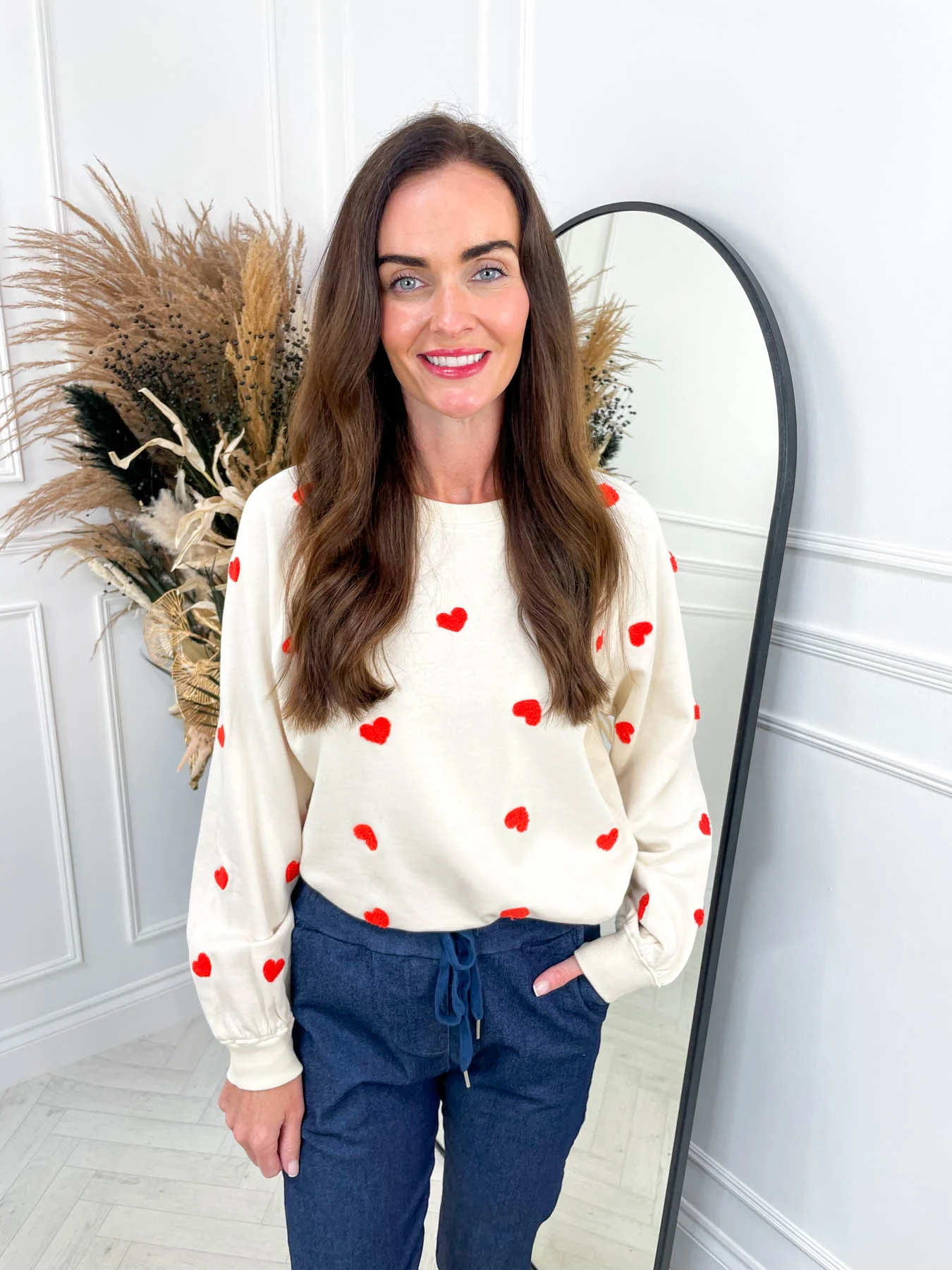 Kasa Sweatshirt - Orange Heart Print - Image 3