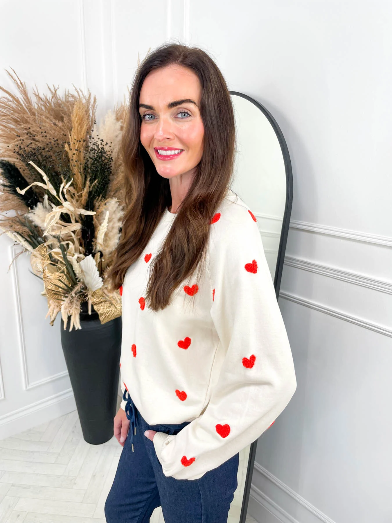 Kasa Sweatshirt - Orange Heart Print - Image 6
