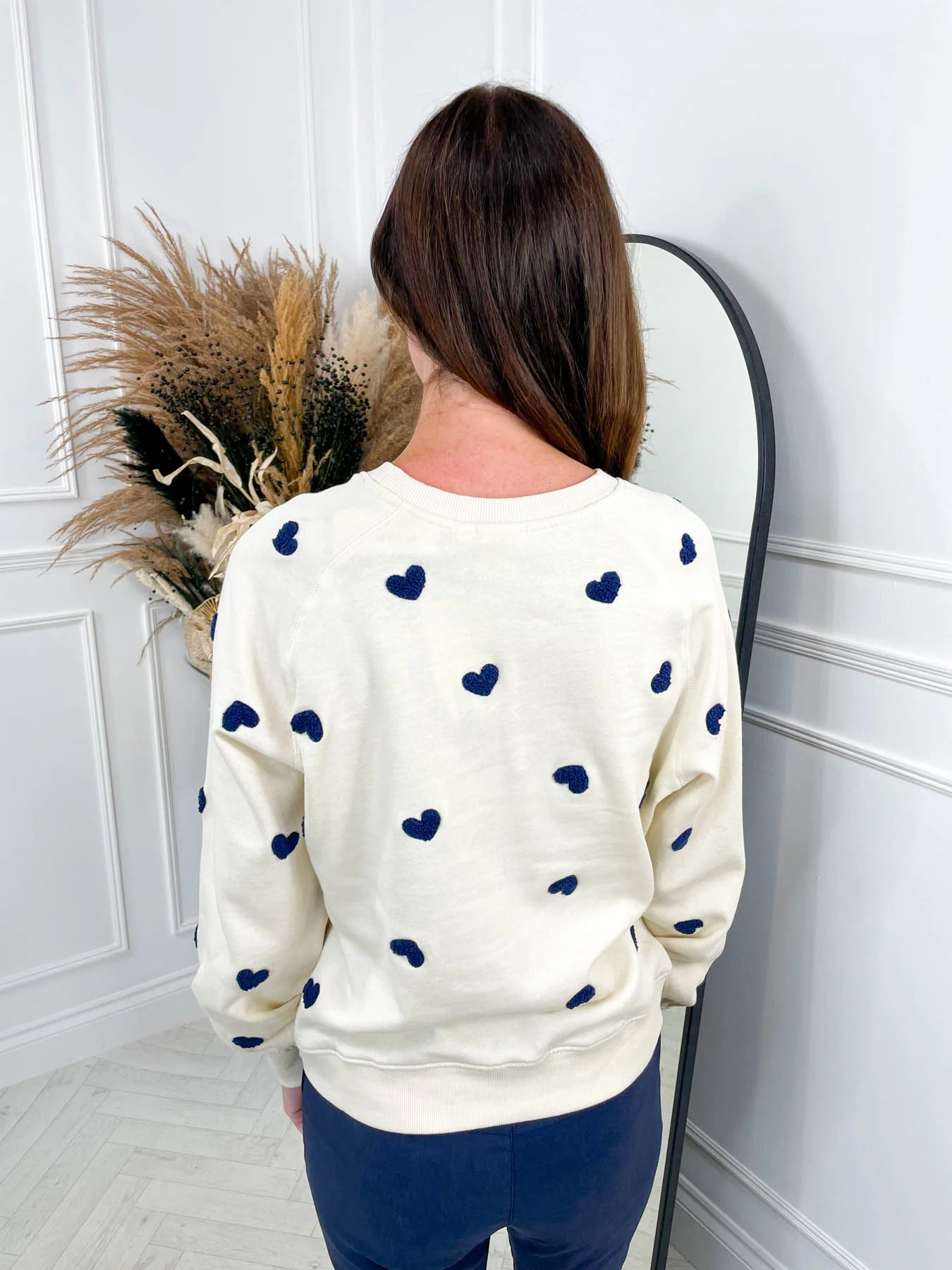 Kasa Sweatshirt - Navy Heart Print - Image 3