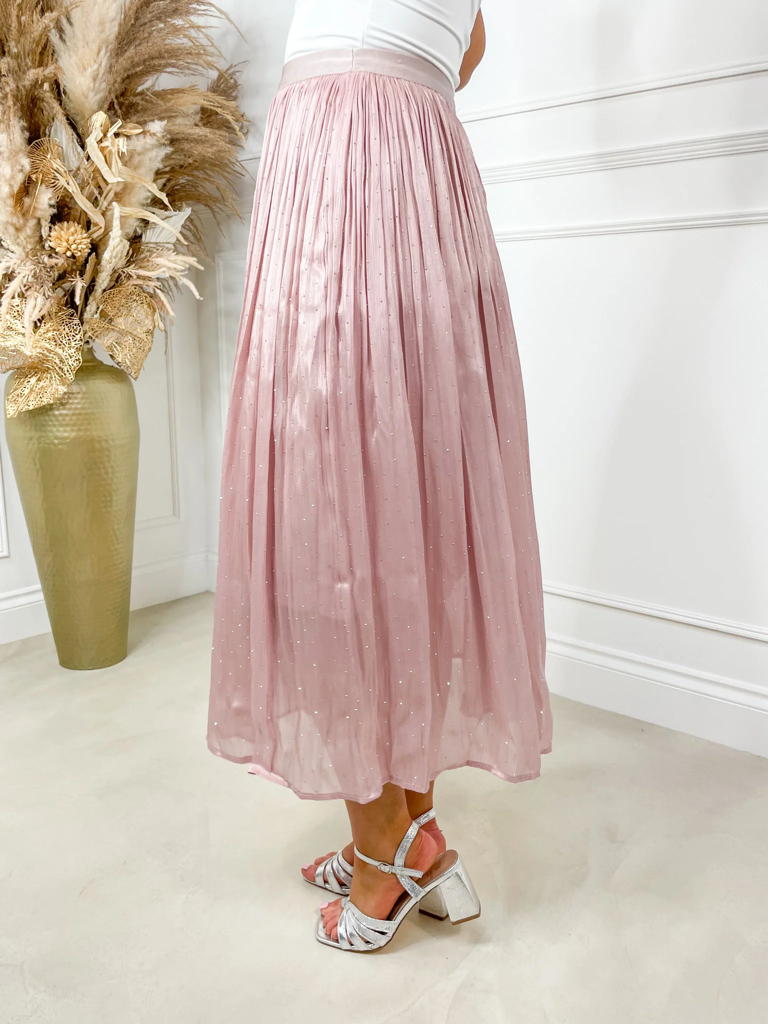 Liberty Diamantè Midi Skirt - Pink - Image 5