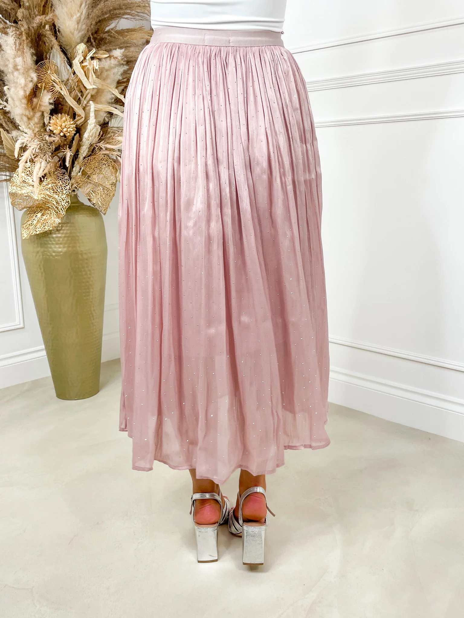Liberty Diamantè Midi Skirt - Pink - Image 6