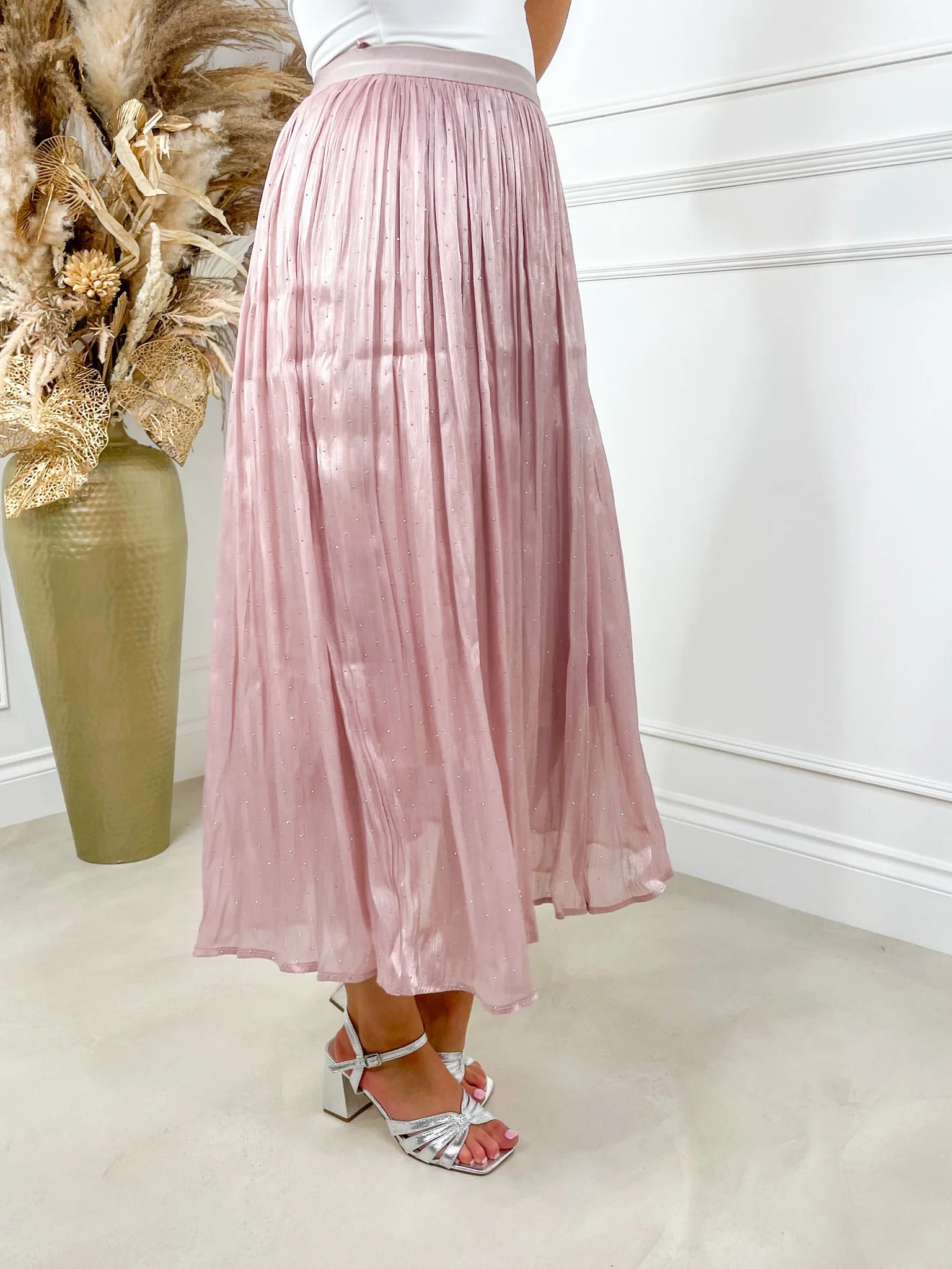 Liberty Diamantè Midi Skirt - Pink - Image 7