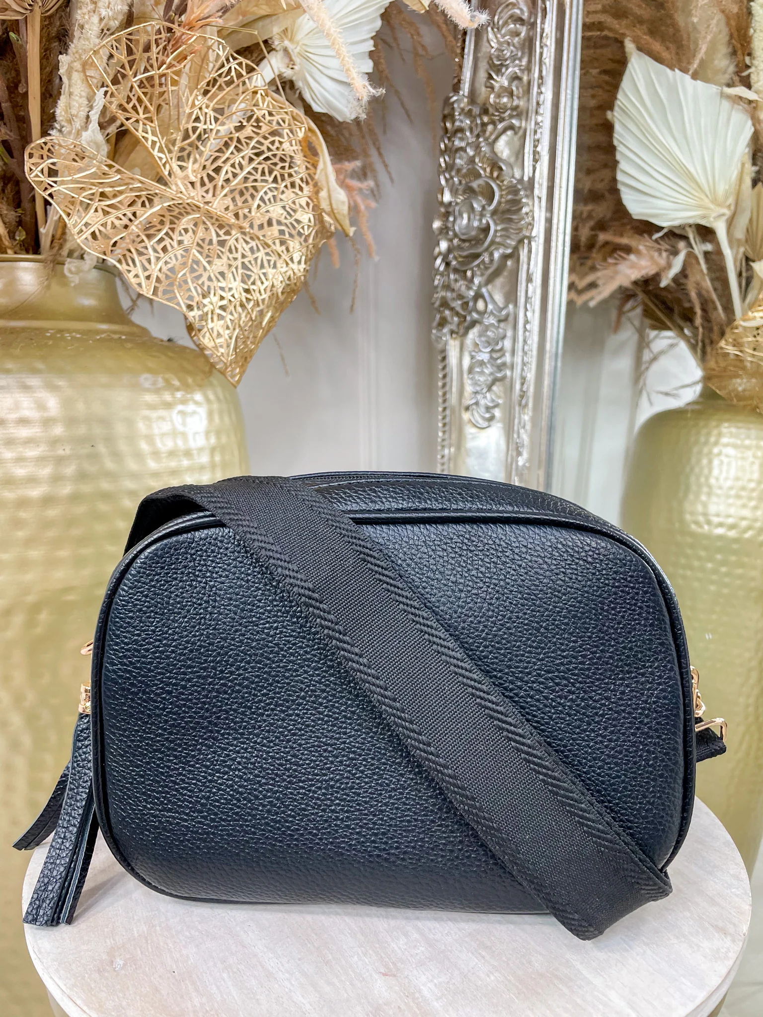 Lucy Double Zip Bag - Black
