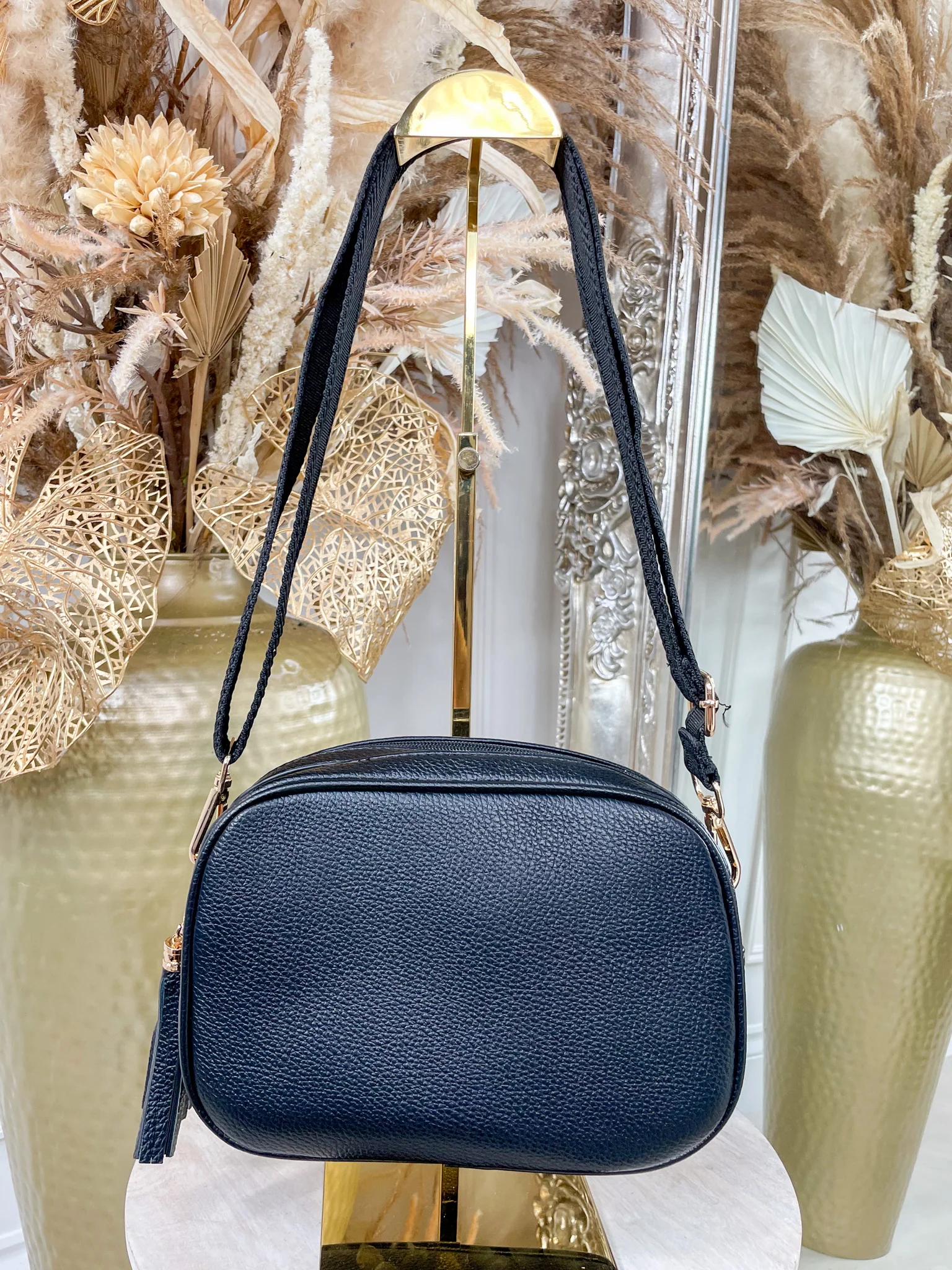 Lucy Double Zip Bag - Black - Image 2