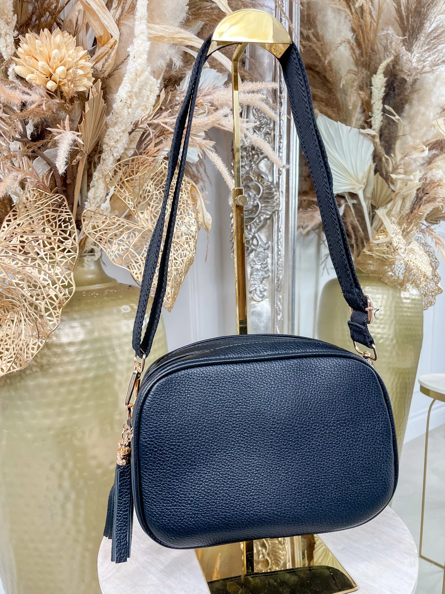 Lucy Double Zip Bag - Black - Image 3