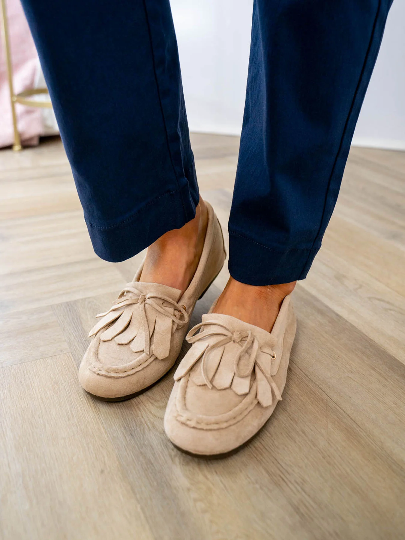 Lyla Suede Loafer - Beige