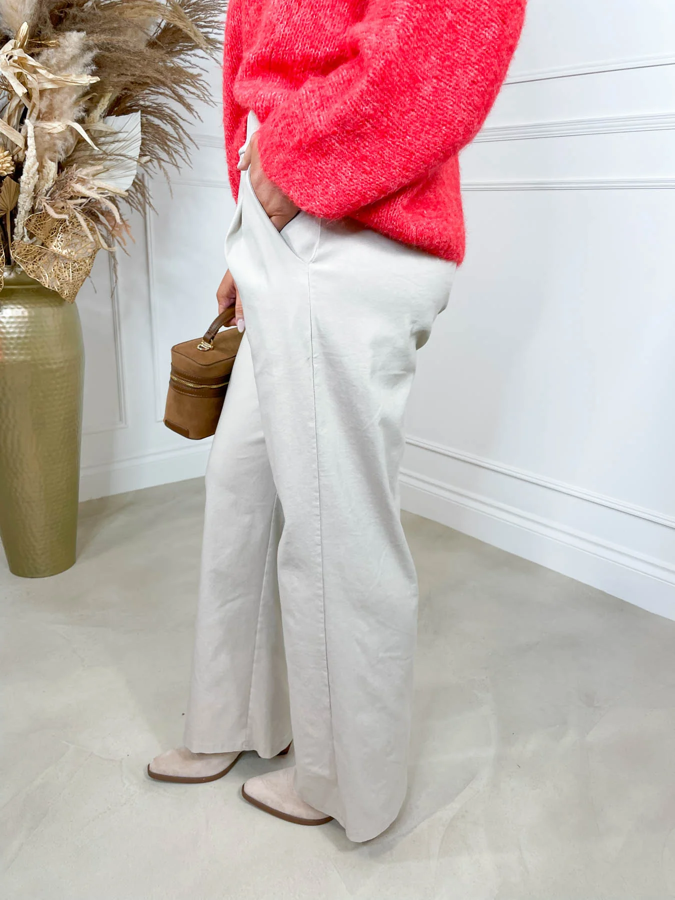 Magic Wide Leg Pants - Beige - Image 3