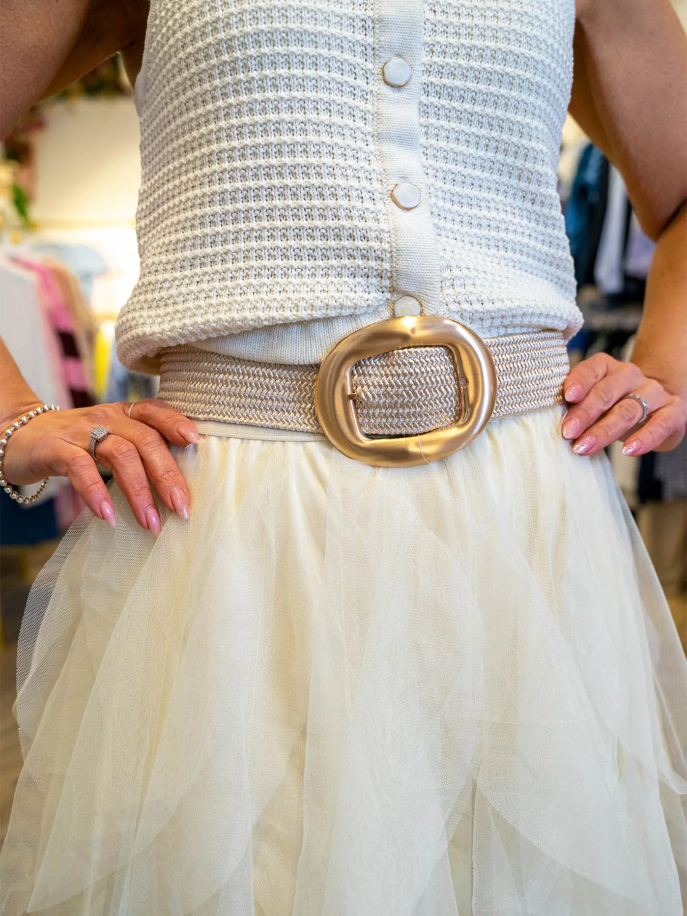 Marina Belt - Nude Gold
