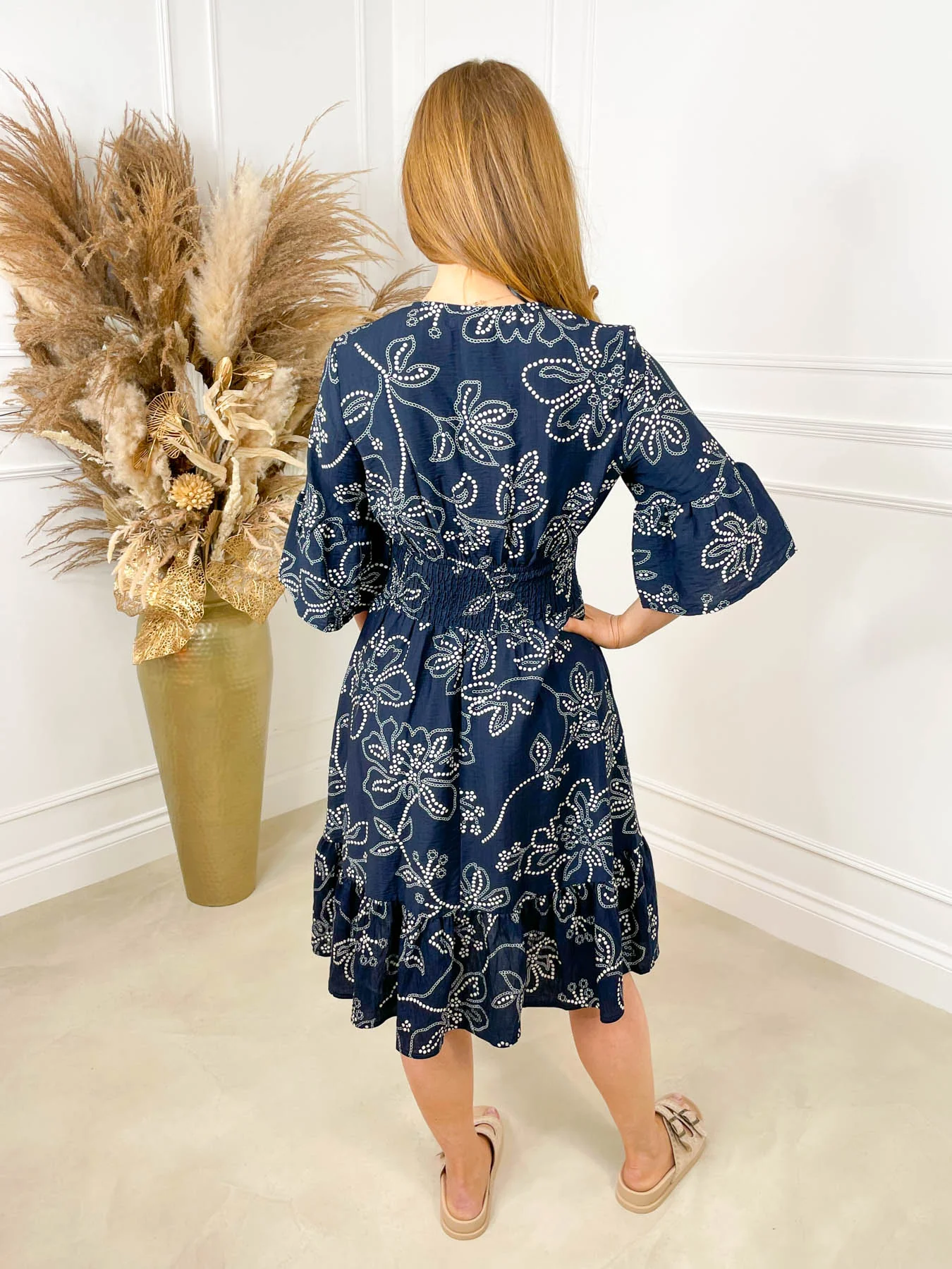 Maye Floral Shirred Dress - Image 4