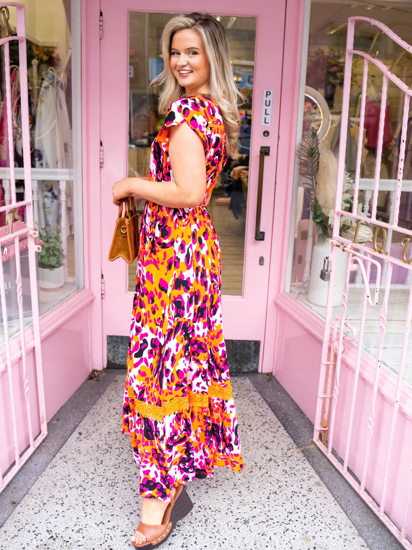 Micha Dress - Orange Abstract - Image 2