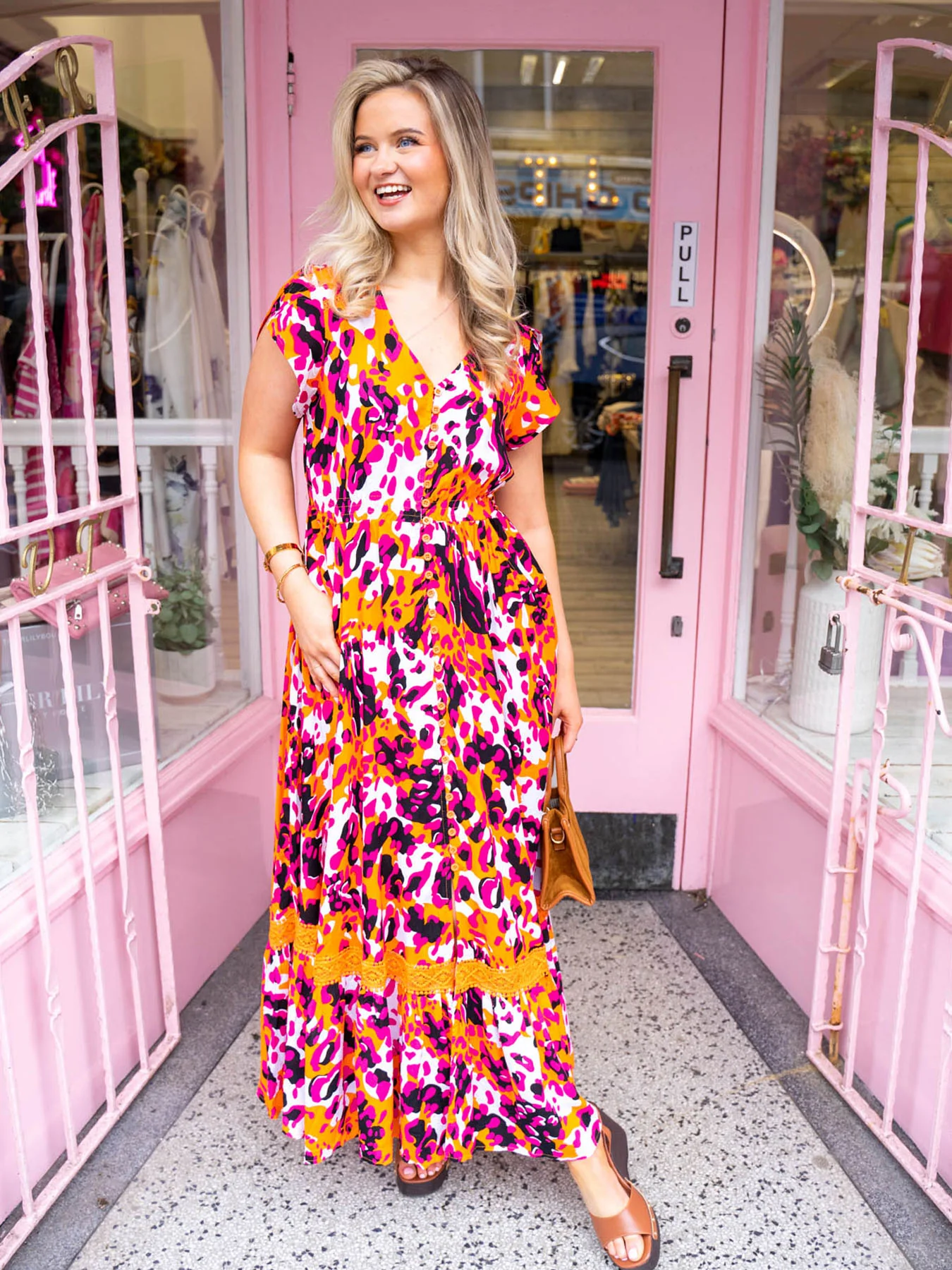 Micha Dress - Orange Abstract - Image 3