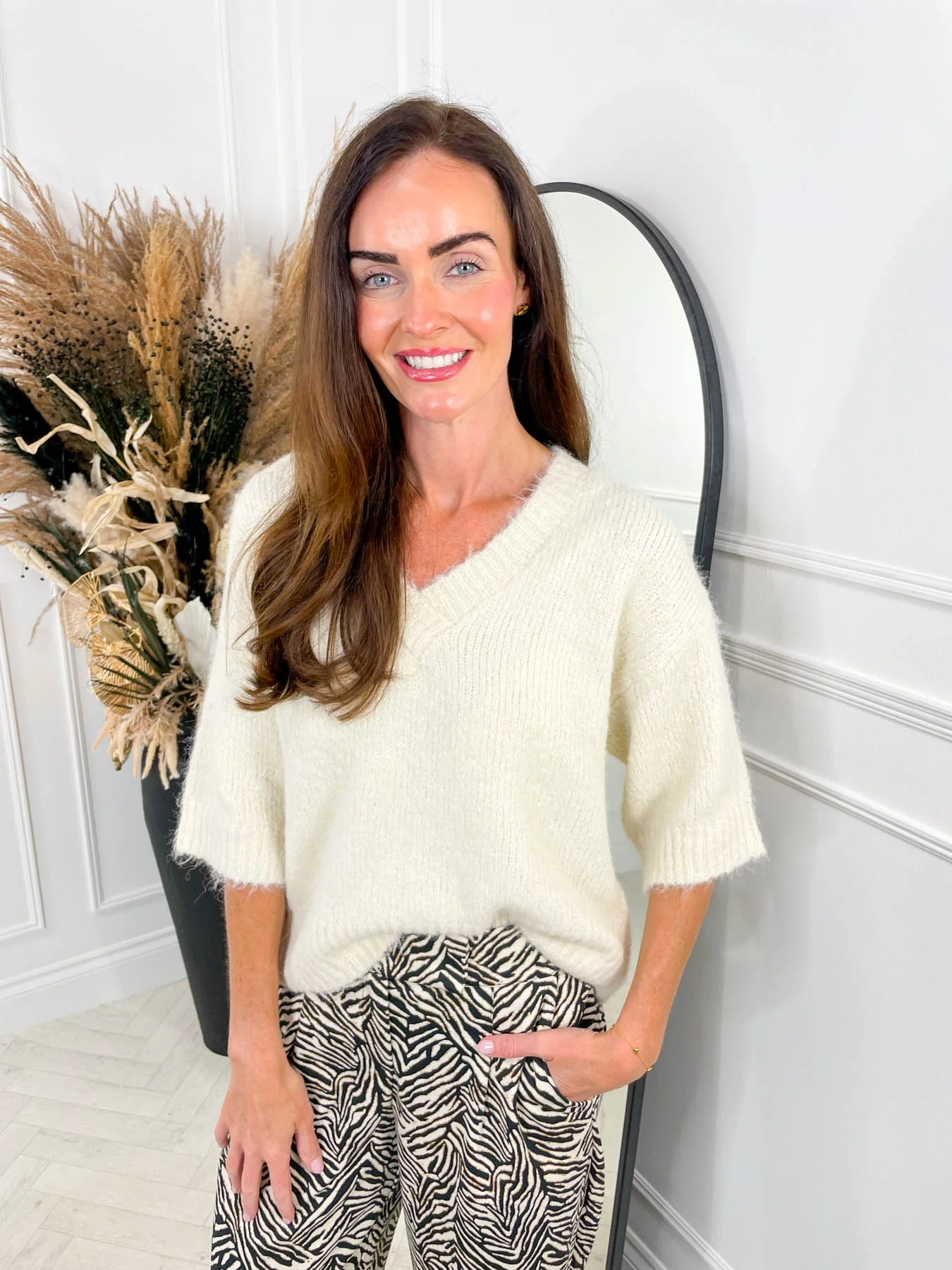 Miller Knitted Jumper- Cream - Image 2