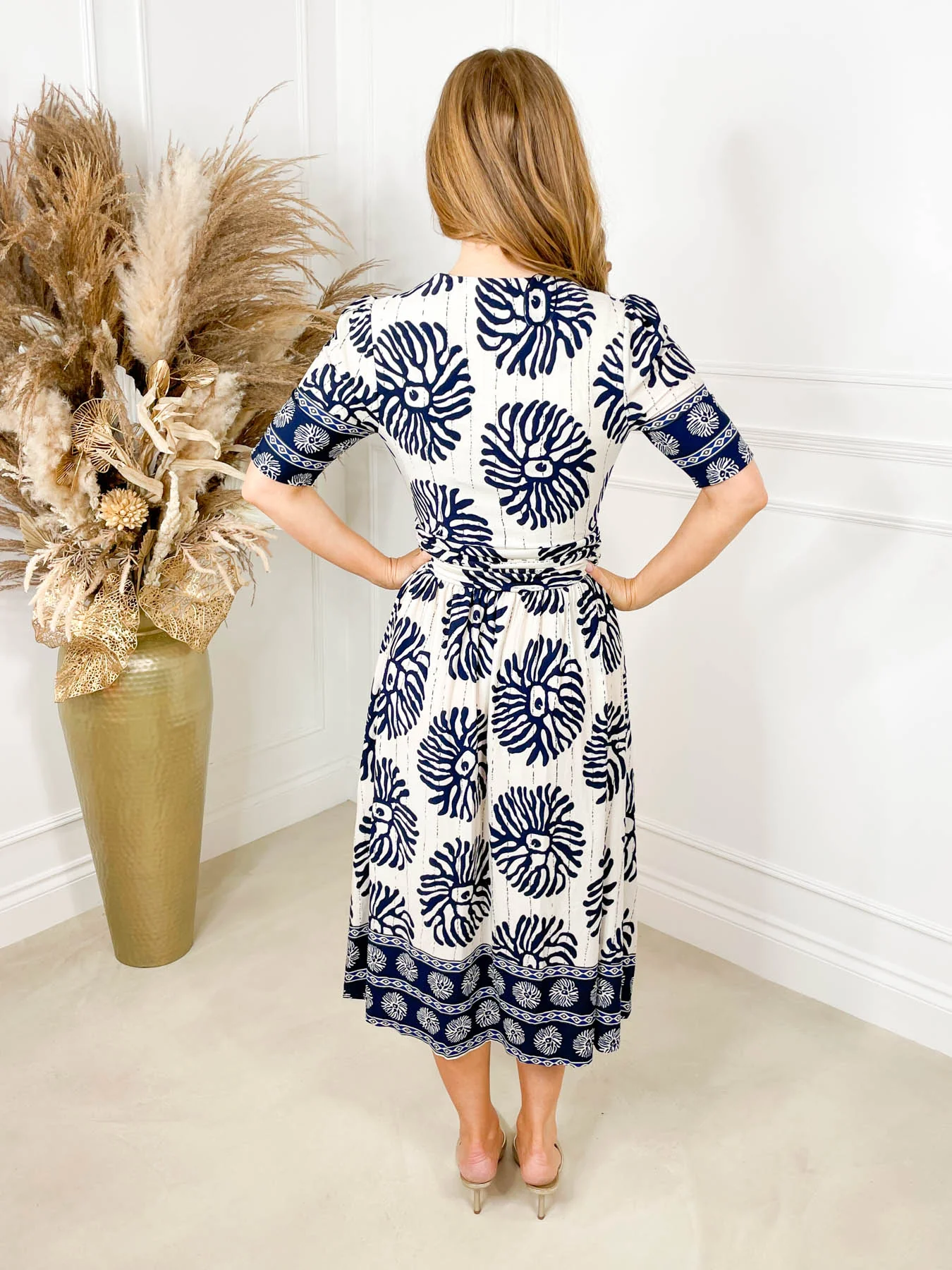 Nina Midi Dress - Navy Floral - Image 5