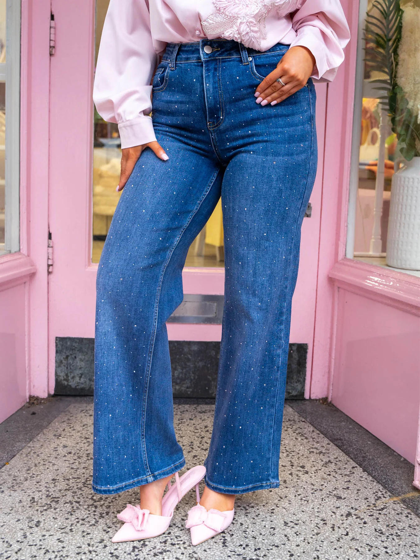 Luna Diamonté Denim Bootcut Jean