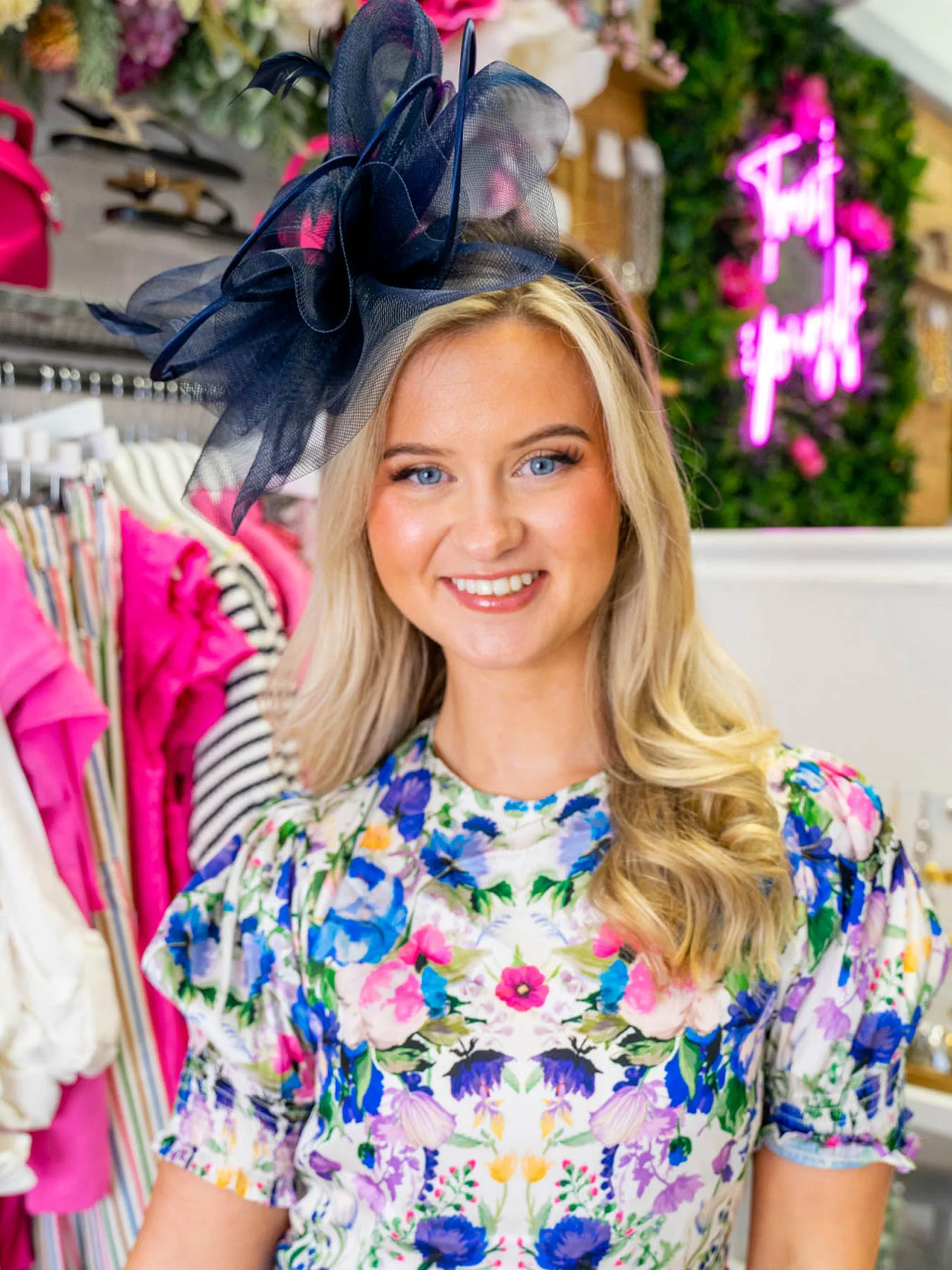 Poppy Fascinator - Navy - Image 3