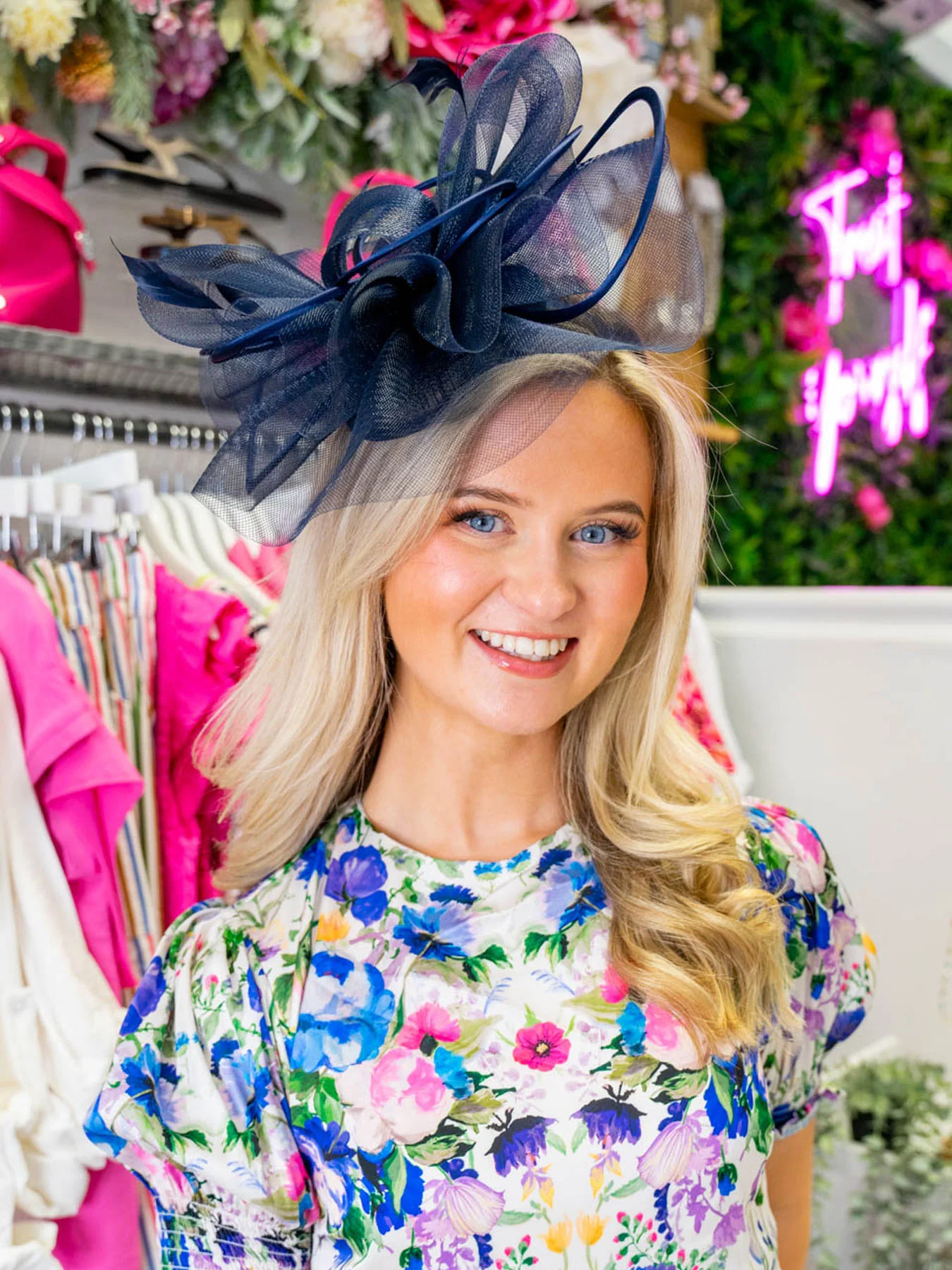Poppy Fascinator - Navy - Image 4
