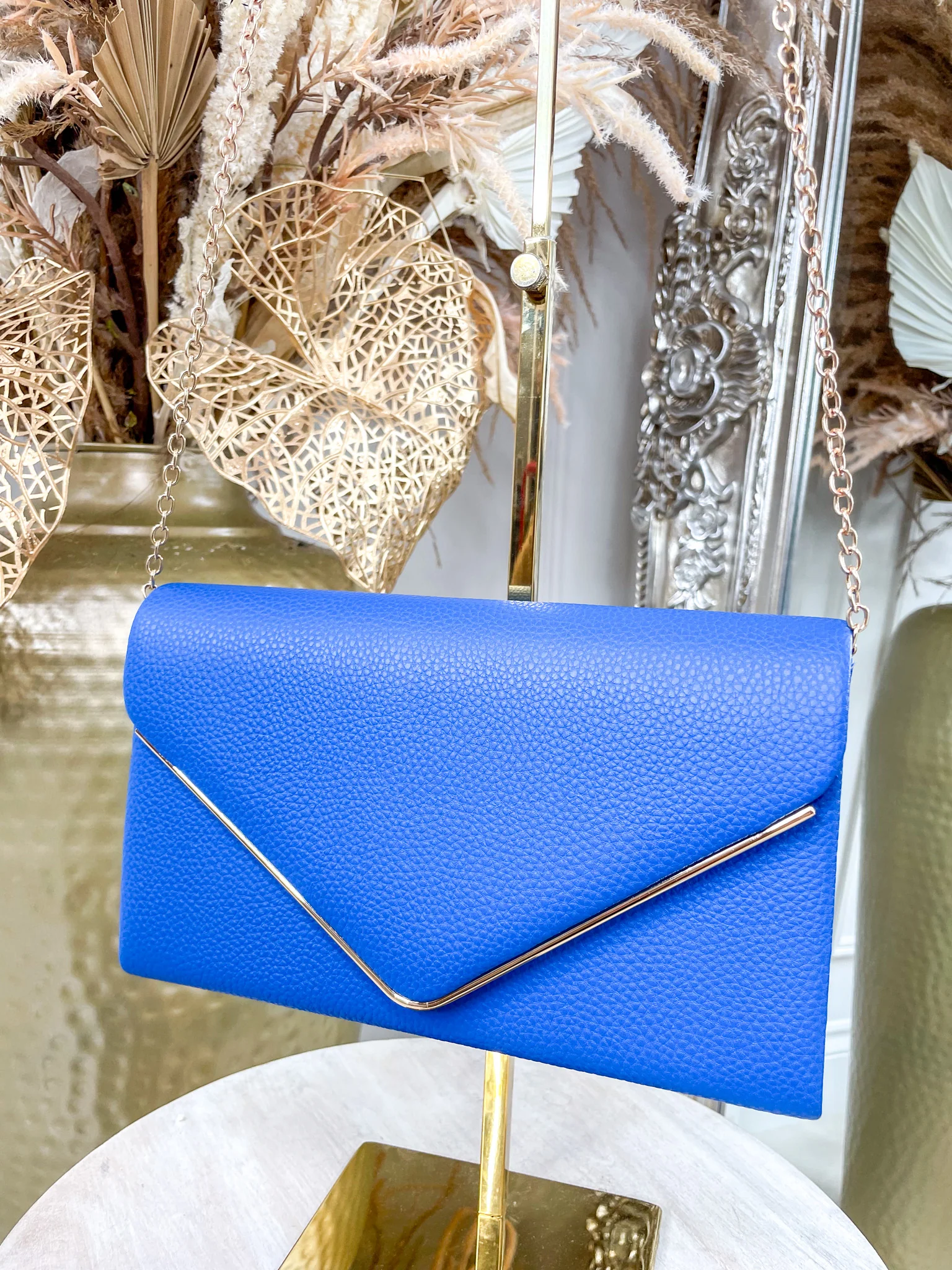 Riley Faux Leather Clutch - Cobalt Blue - Image 2