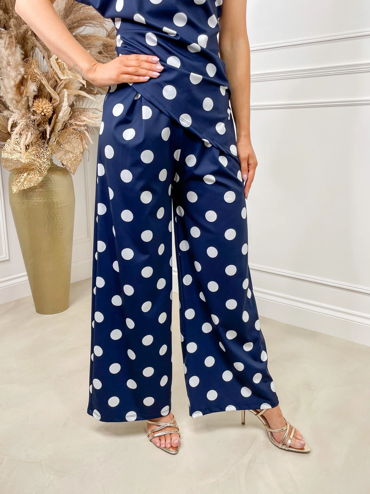 Stacey Two Piece Set - Navy Polka - Image 3