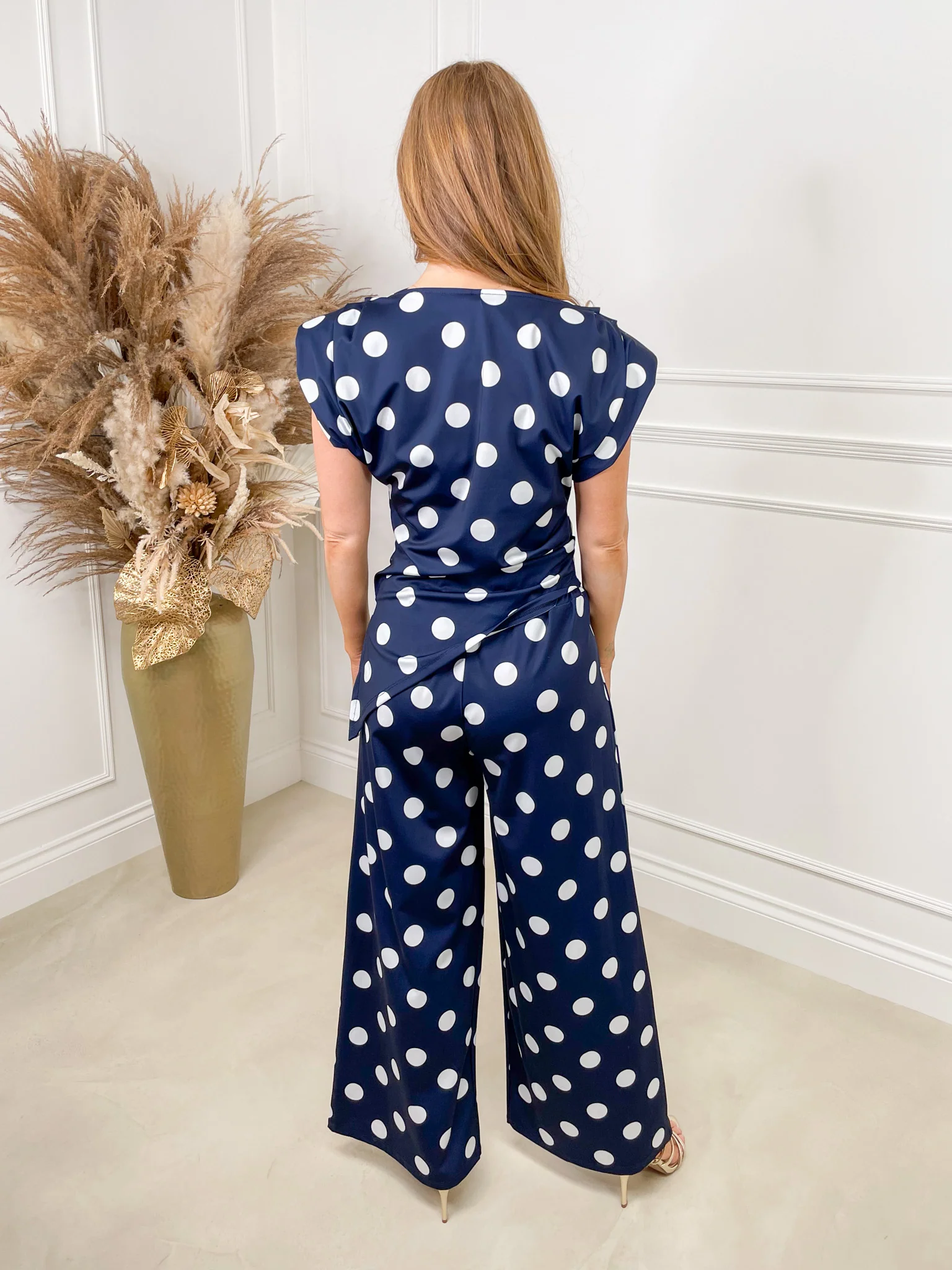 Stacey Two Piece Set - Navy Polka - Image 7